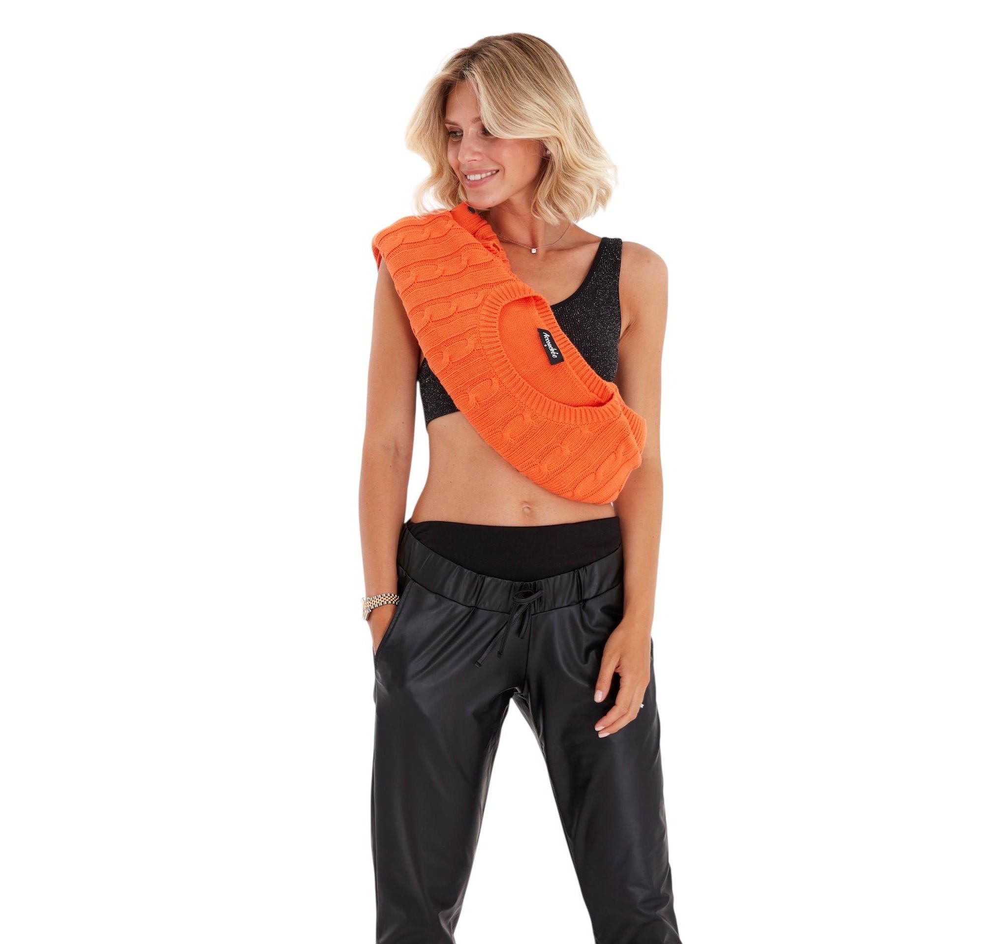 Comfy Cool Foldover Waistband Faux Leather Maternity Jogger Pants — Image 3