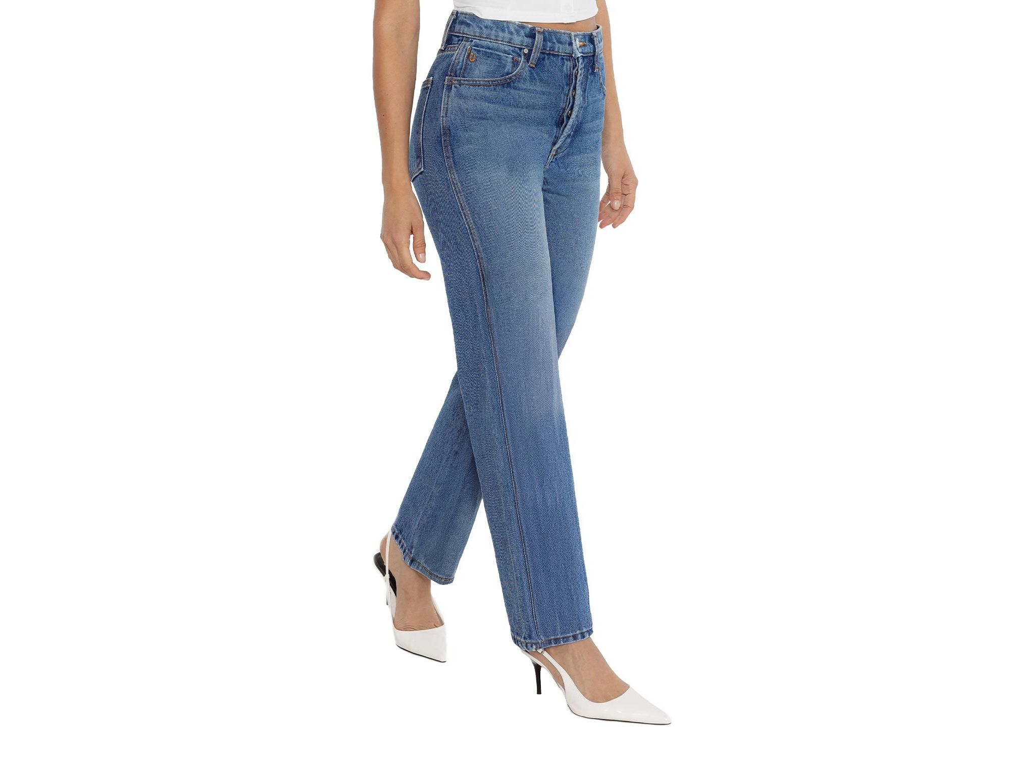 High Rise Tracy Straight Jean in Ocean Blue — Image 3