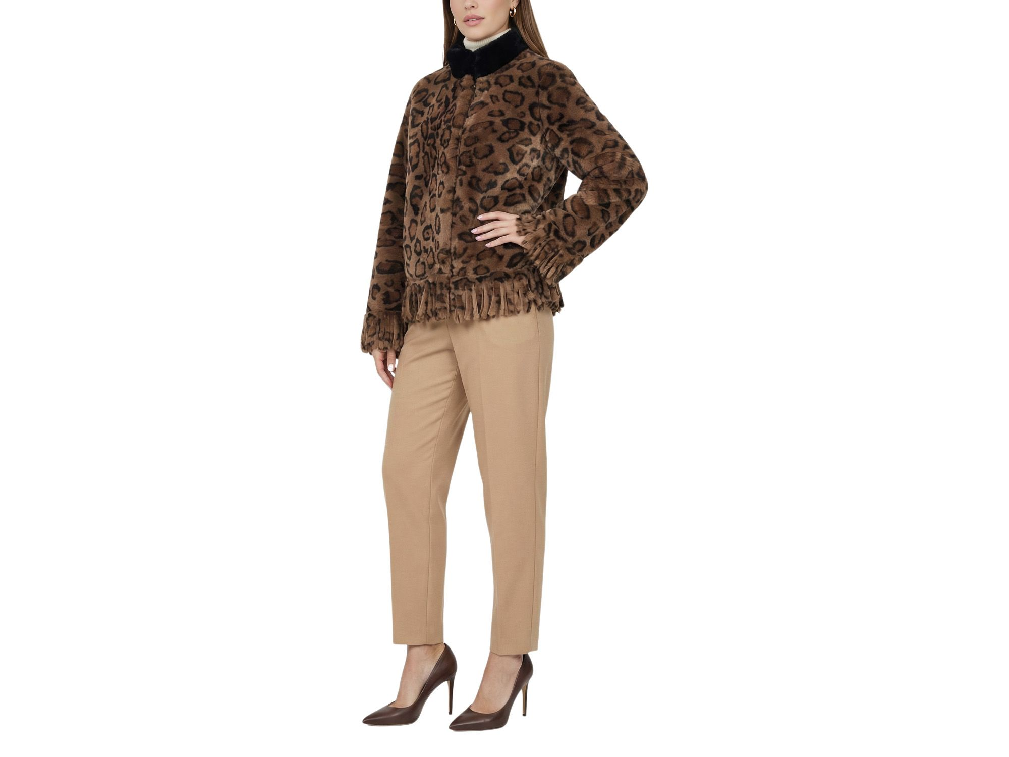 Shearling Lamb Jacket with Fringes — Image 5