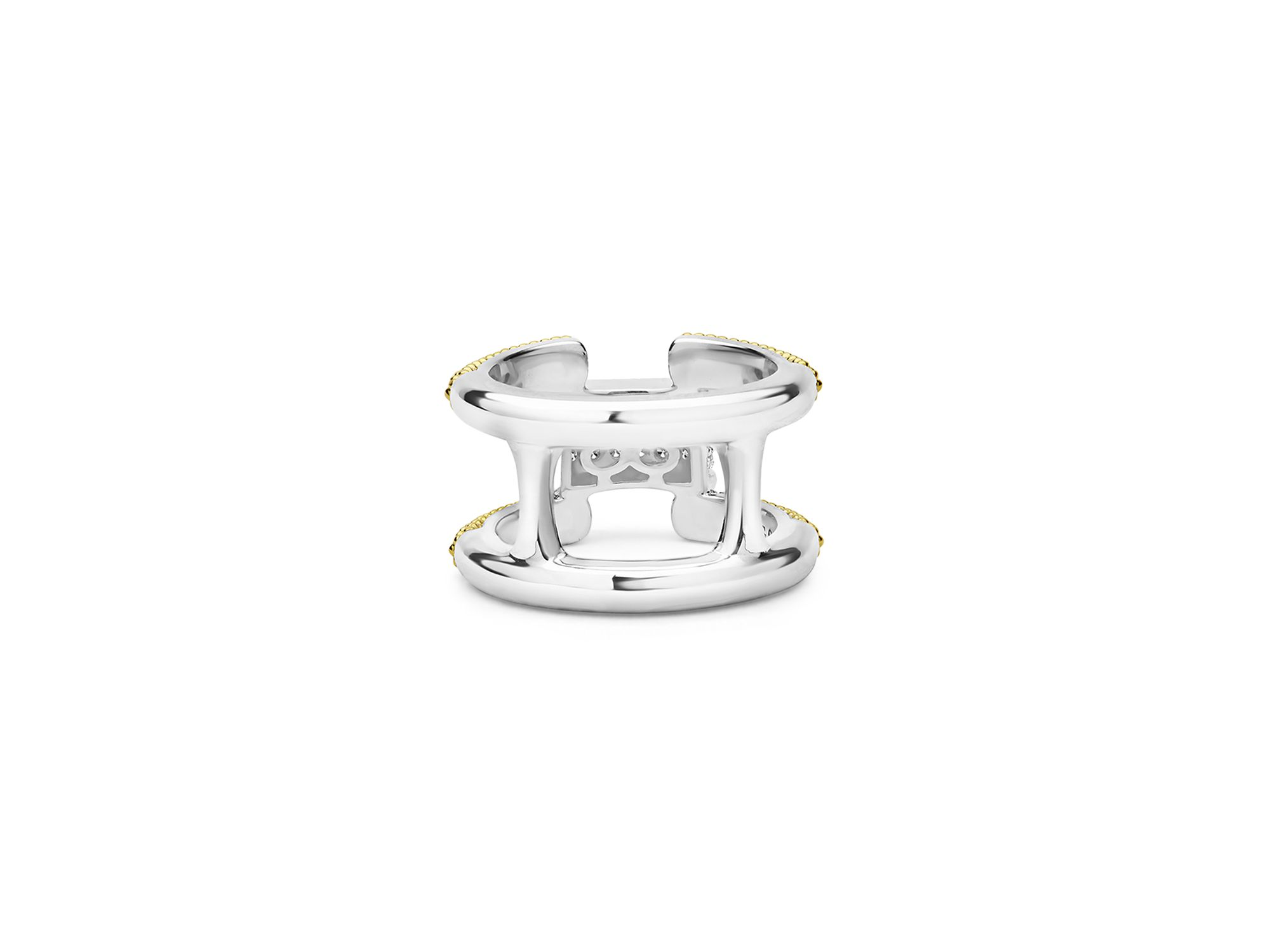 18K Yellow Gold & Sterling Caviar Lux Clip Diamond Pavé Bangle Bracelet - Exclusive — Image 5