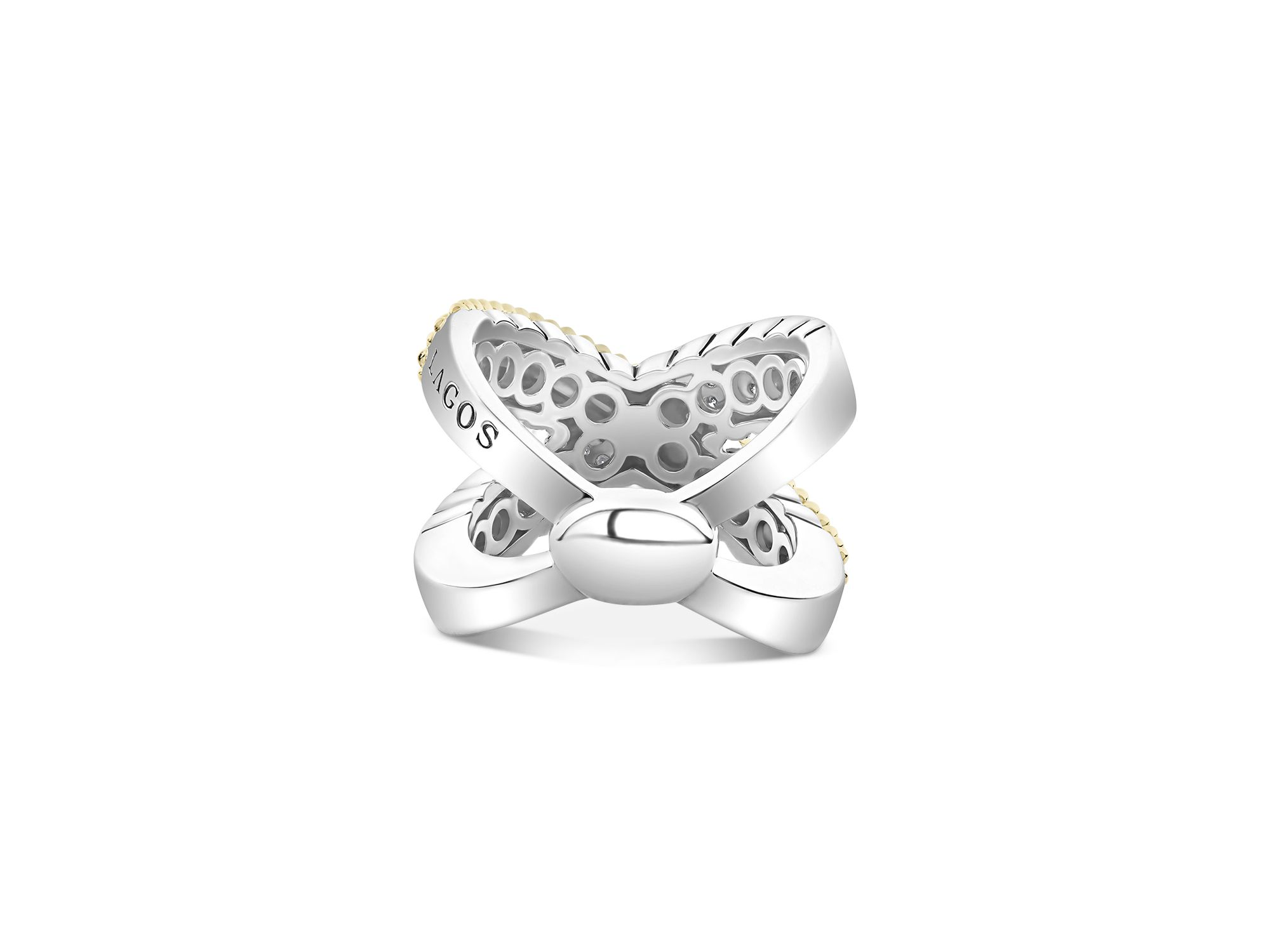 Sterling & 18K Yellow Gold Caviar Lux Diamond Ring — Image 5