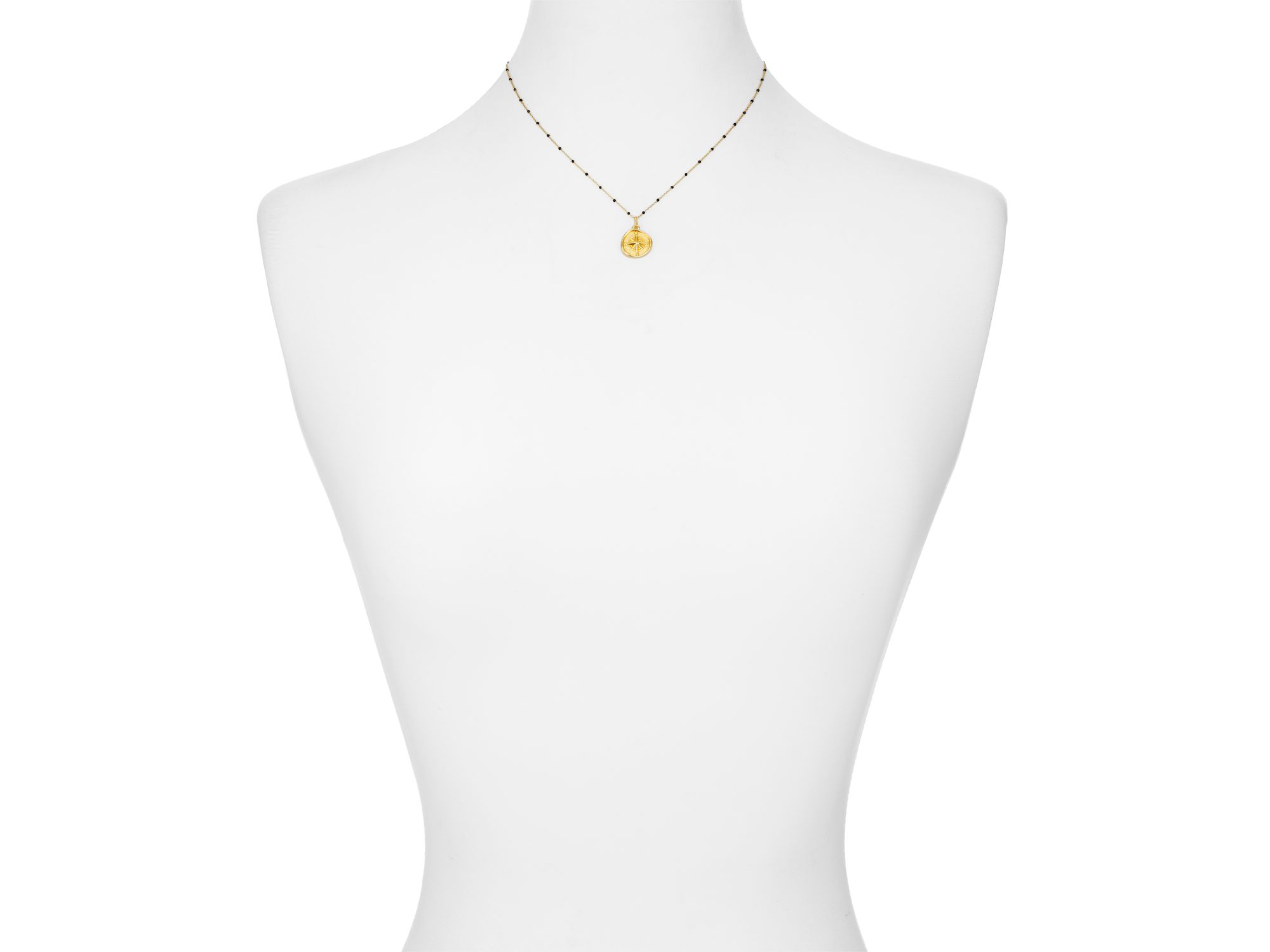 North Star Pendant Necklace in 18K Gold-Plated Sterling Silver, 16"-18" — Image 3