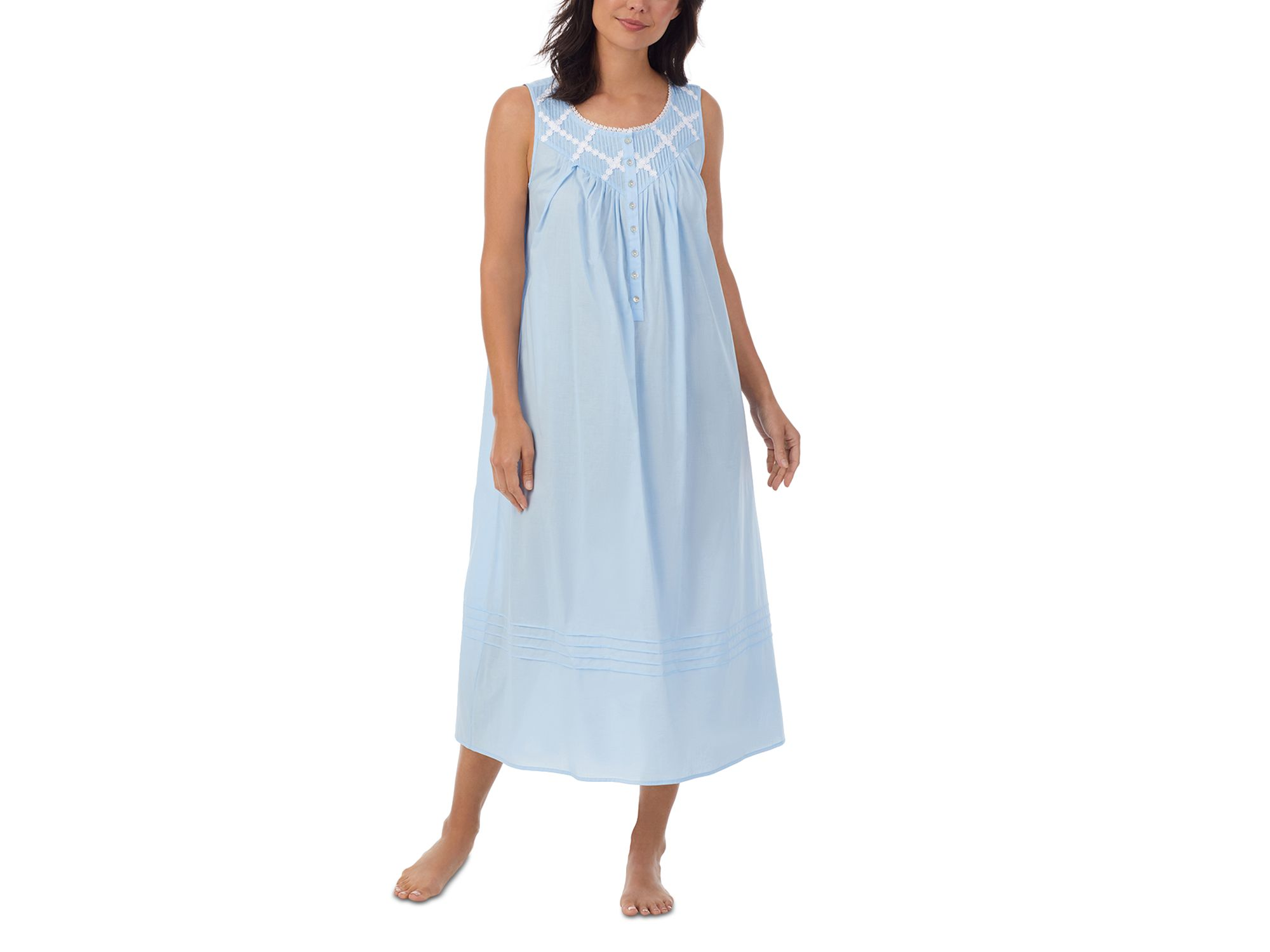 Cotton Pintucked Lace Trim Ballet Nightgown — Image 3