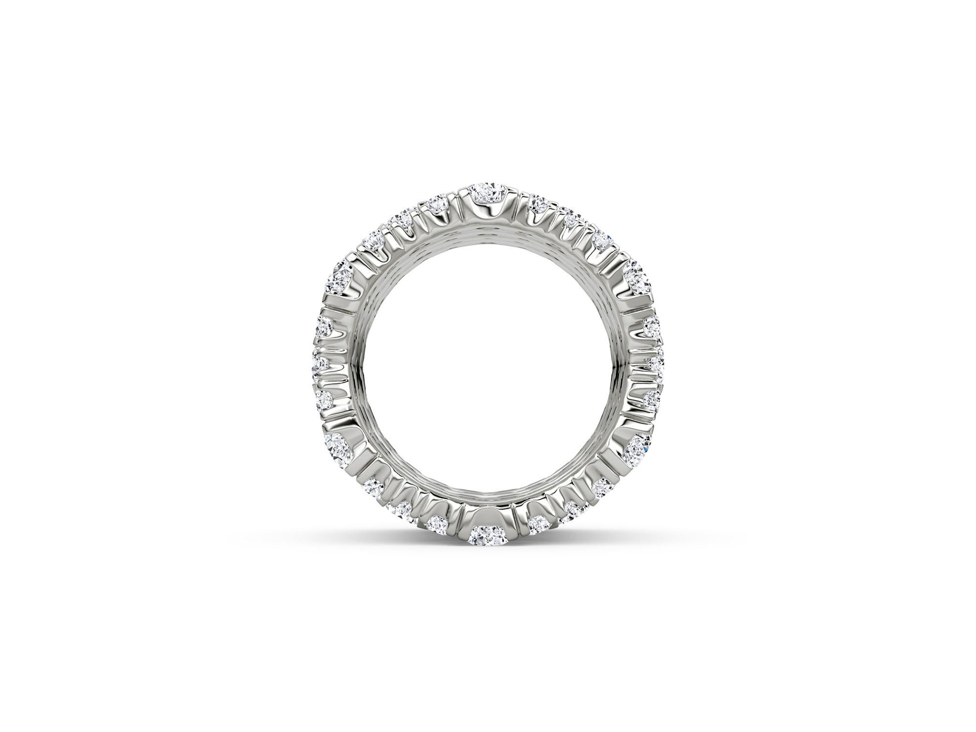 5 Row Pavé Ring in 14K White Gold, 7.80tw Round Brilliant Lab Grown Diamonds — Image 3