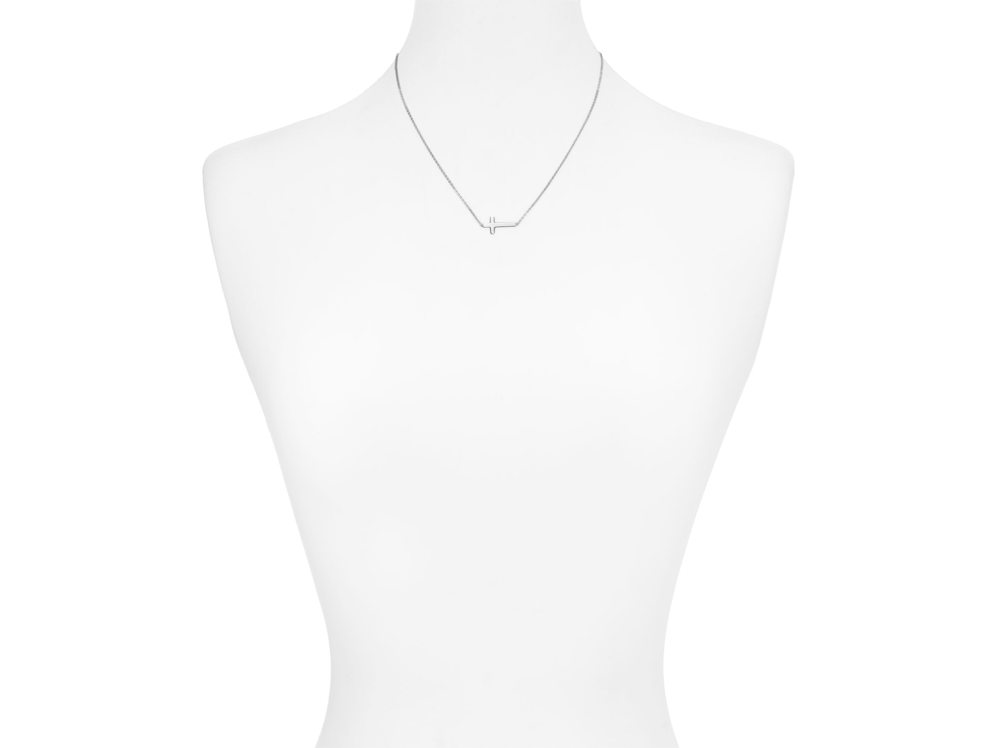 Cross Pendant Chain Necklace, 16" — Image 3