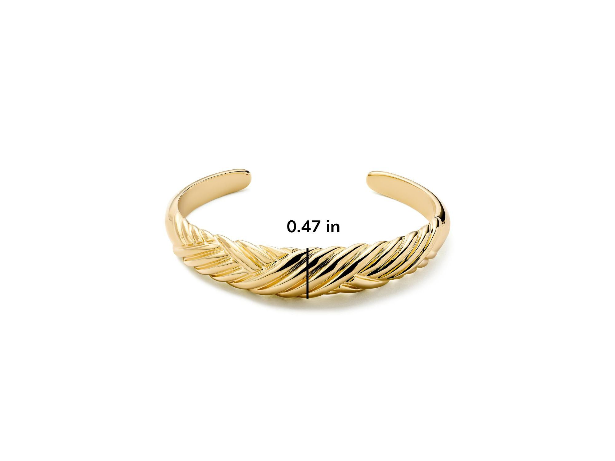 Kamilla Brass Gold Cuff Bracelet — Image 6