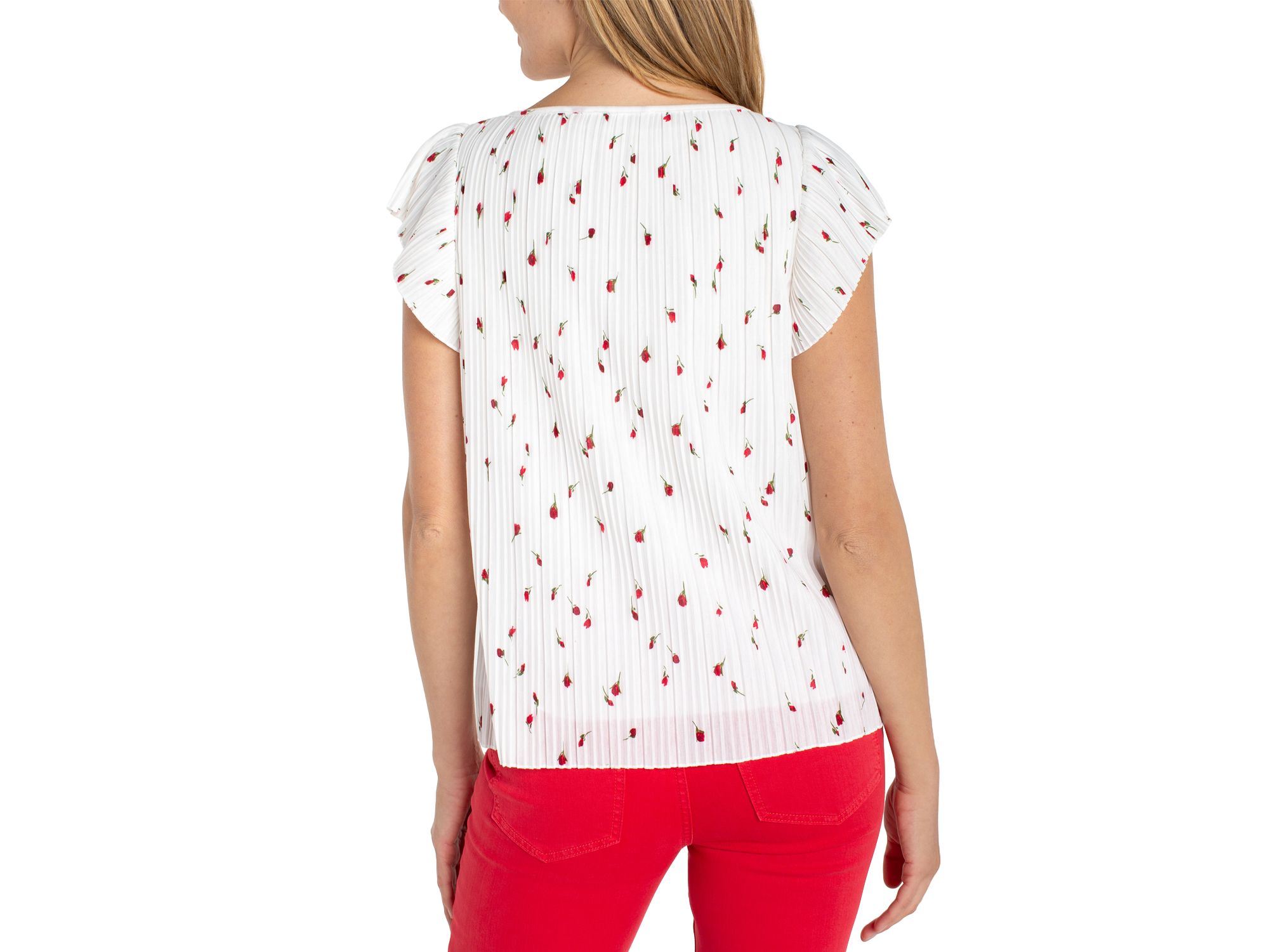 Flutter Sleeve Boat Neck Knit Top — Image 5