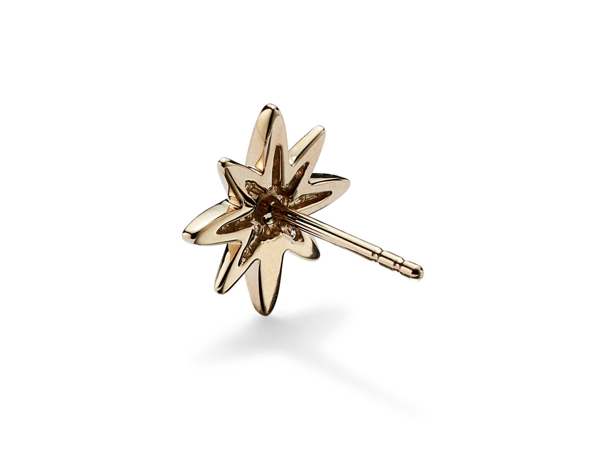 Diamond Starburst Stud Earrings in 14K Yellow Gold, .25 tcw - Exclusive — Image 3