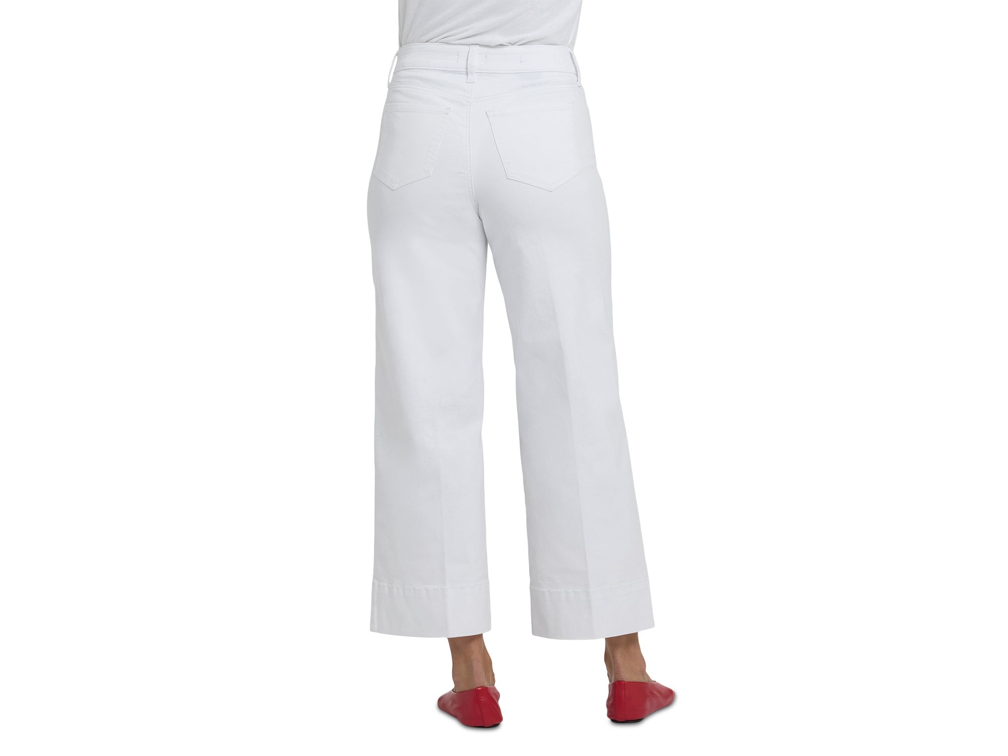 Petites Teresa Wide Leg Ankle Jeans in Optic White — Image 3