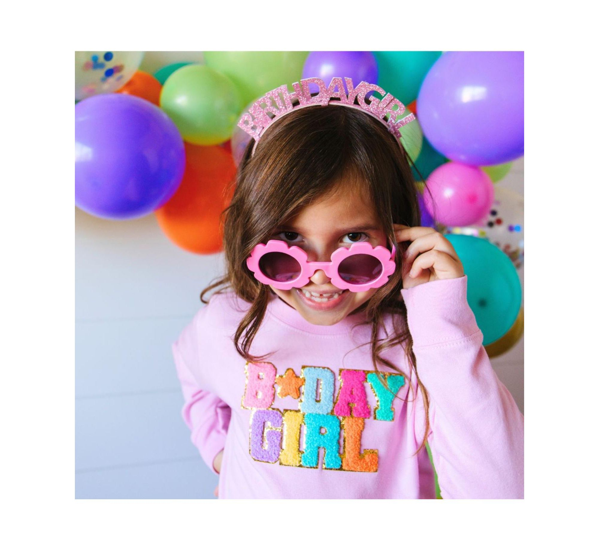 Girl Pastel Rainbow Birthday Girl Headband - Little Kid, Big Kid — Image 3