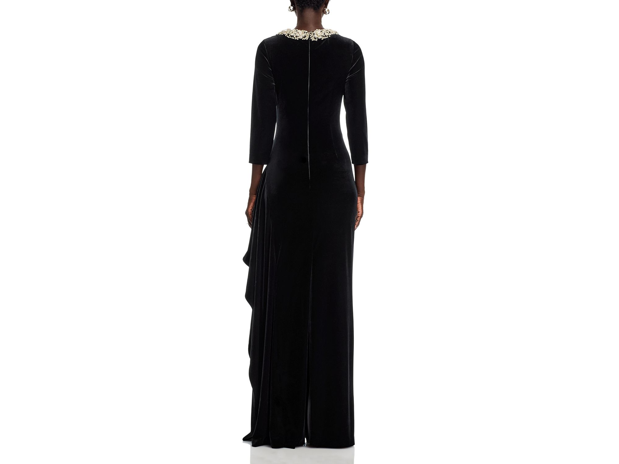 Velvet Jeweled Collar Gown — Image 4