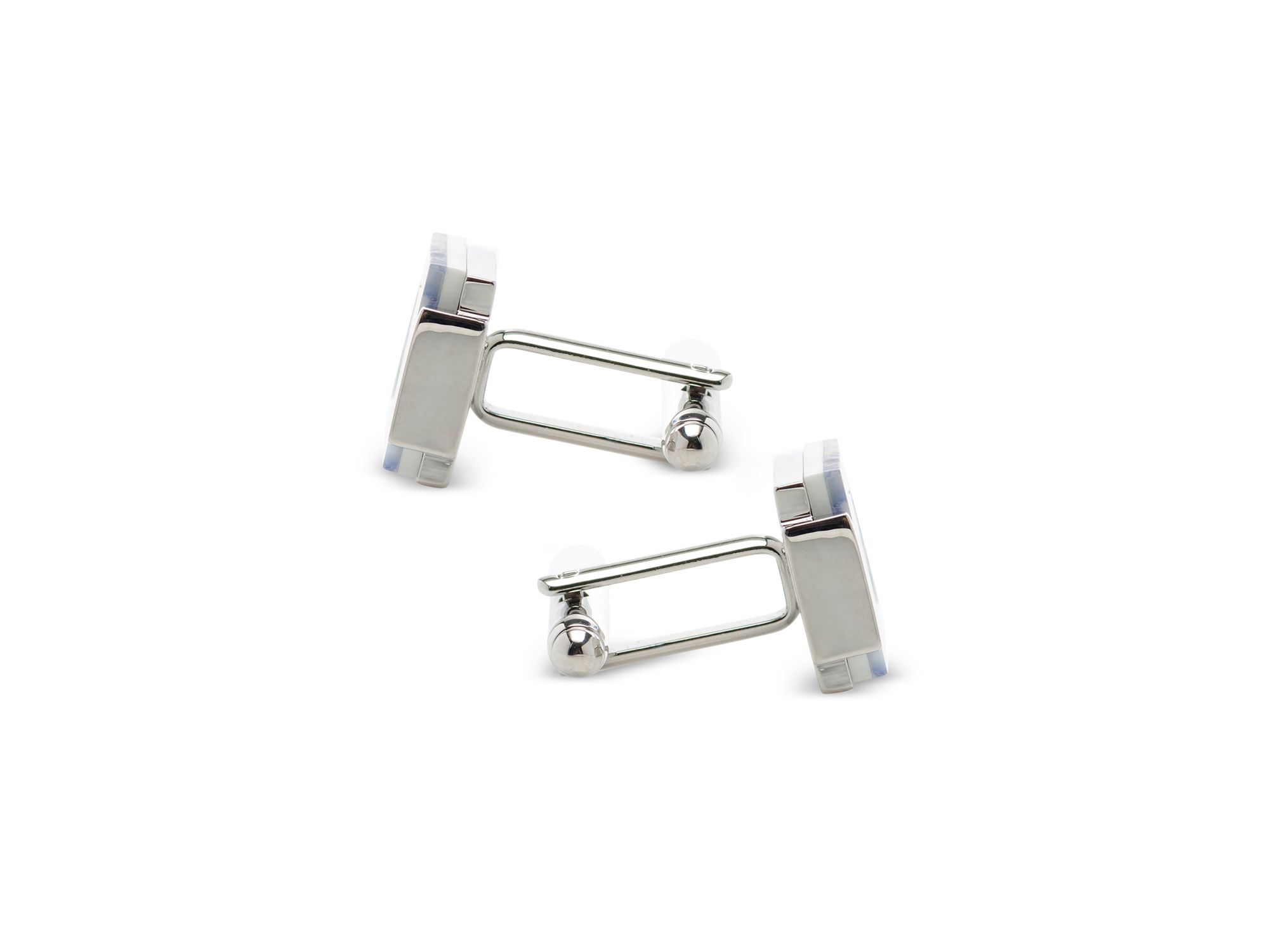 Floating Mother Of Pearl Checkered Square Cufflinks — Image 5
