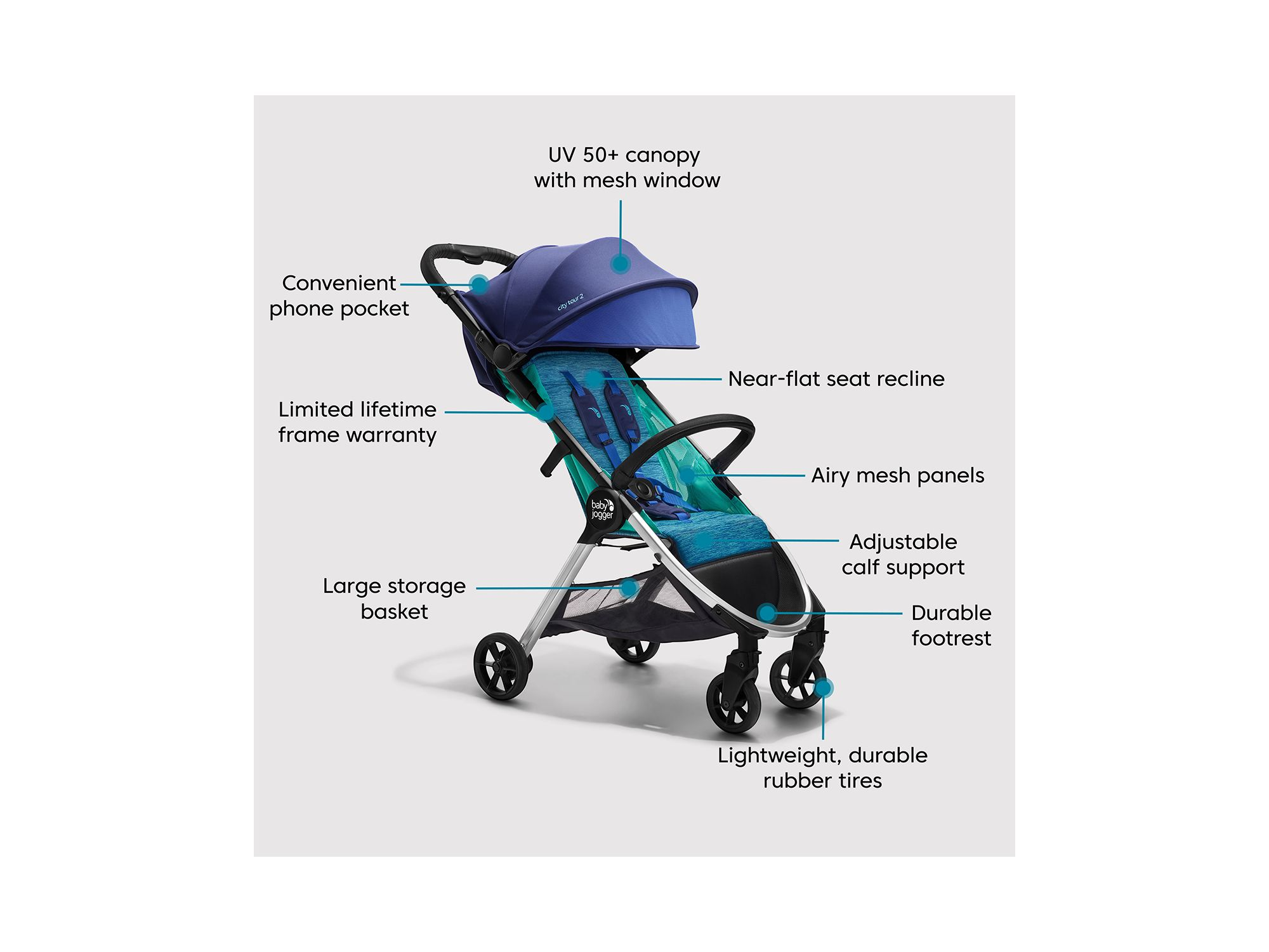 City Tour™ 2 Ultra Compact Travel Stroller — Image 6