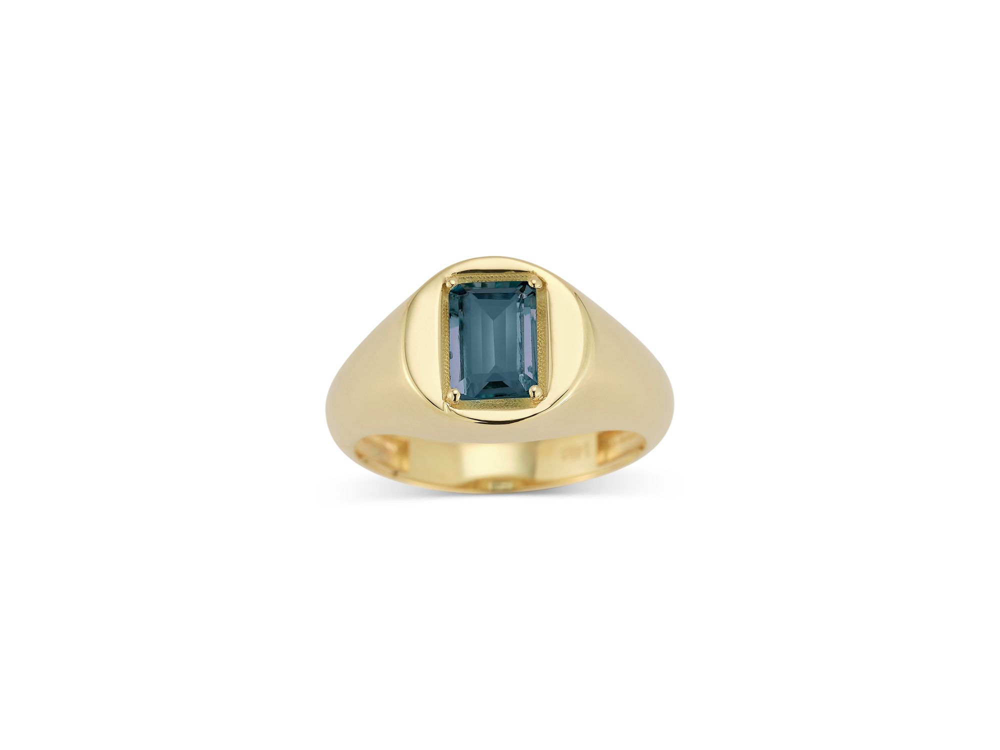 14K Yellow Gold Stone Signet Ring Collection — Image 5