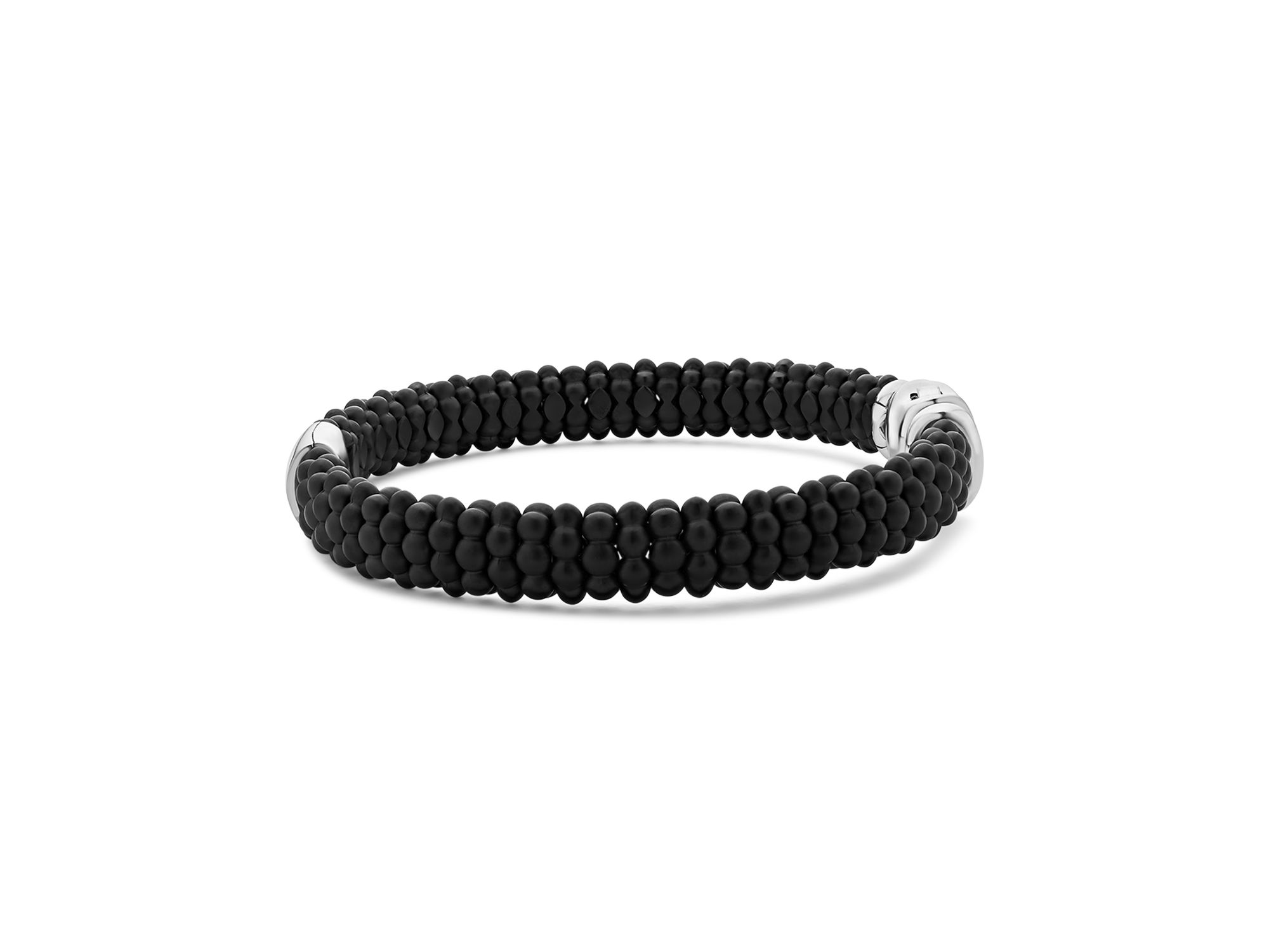 Men's 18K Yellow Gold & Sterling Silver Anthem Black Ceramic Caviar Station Bead Bracelet - Exclusive — Image 6