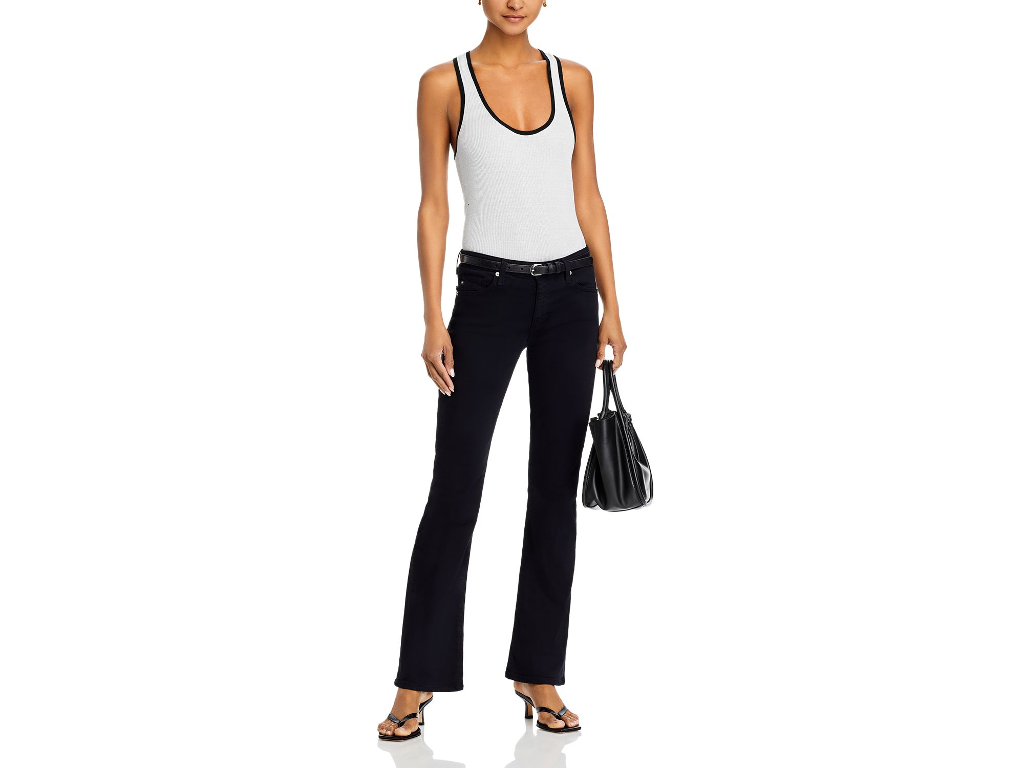 Angel Low Rise Bootcut Jeans in Super Black — Image 4