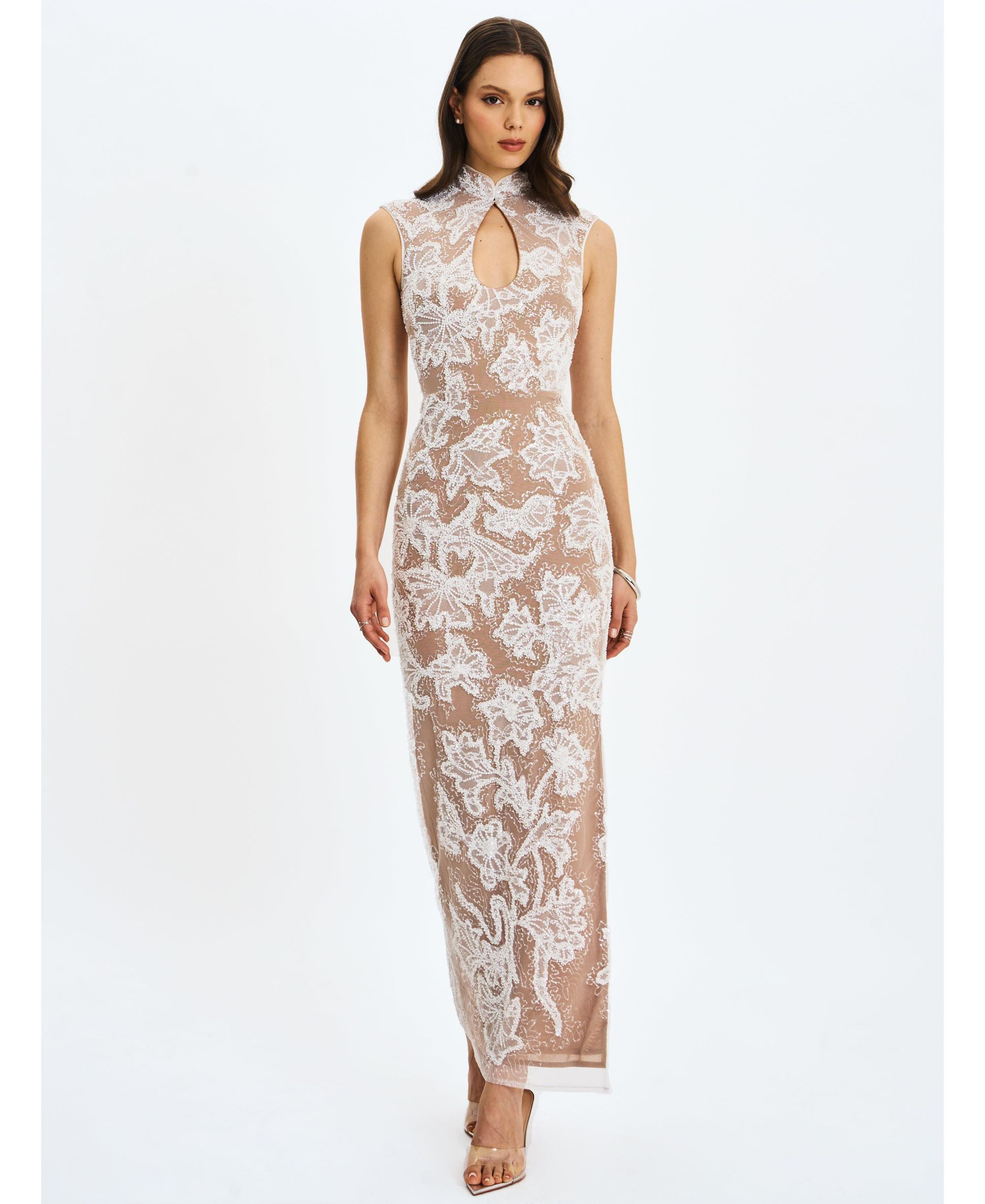 Tavia Beaded Teardrop Neckline Maxi Dress — Image 7