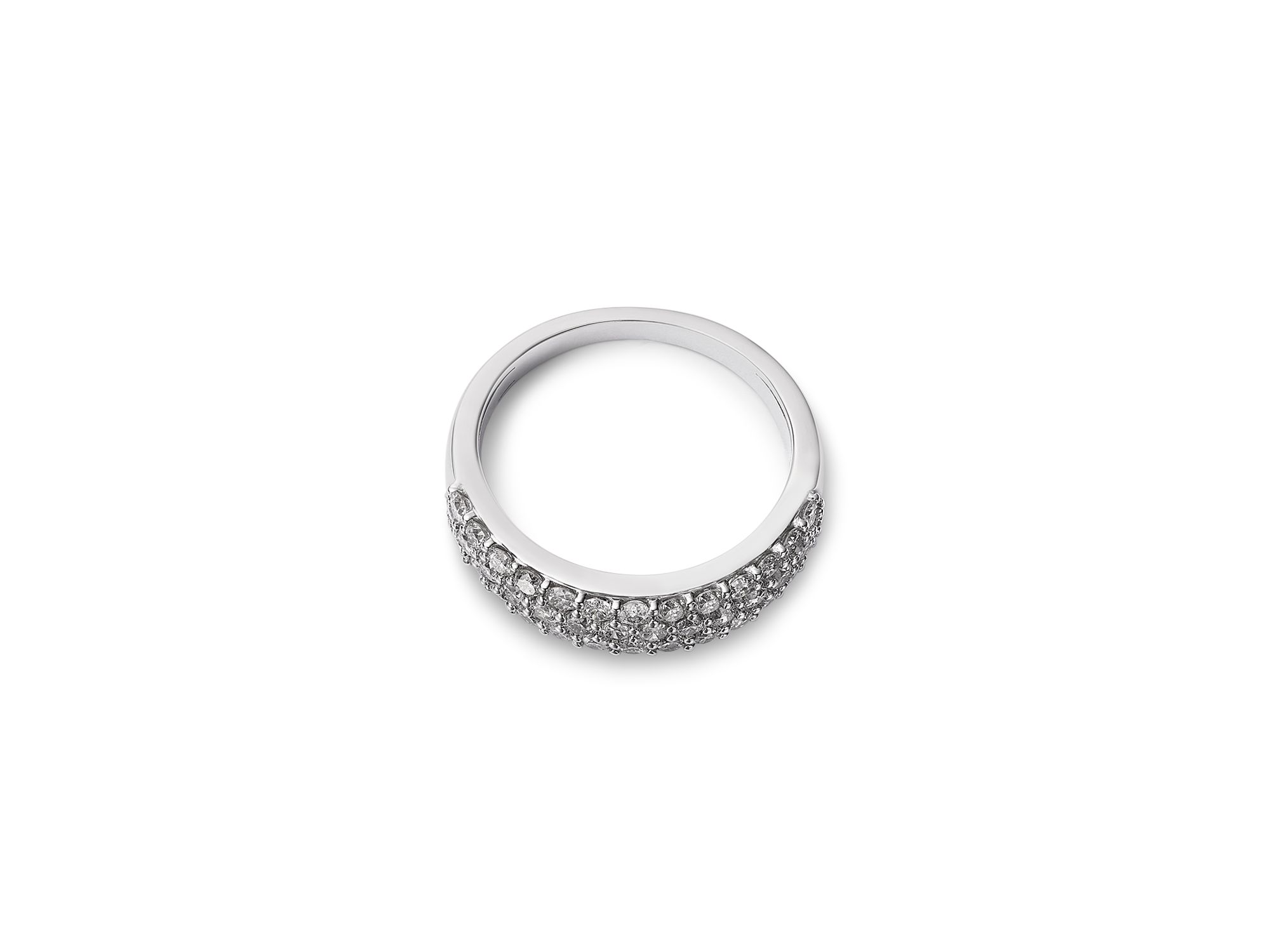 Diamond Multi-Row Ring in 14K White Gold, 1.0 tcw — Image 3