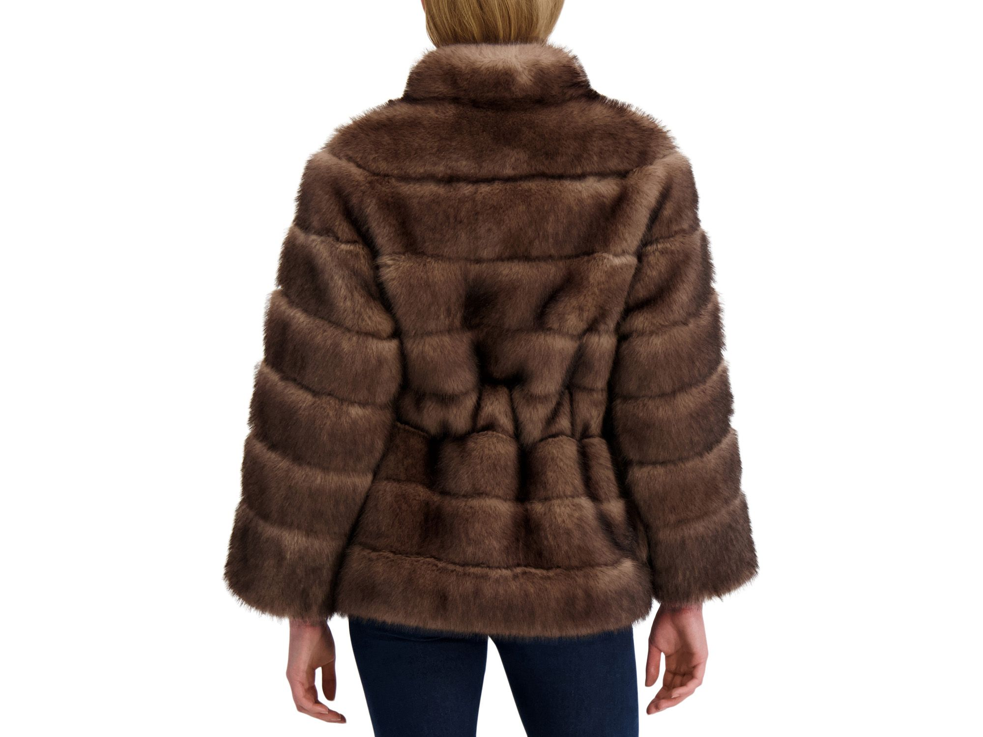 Faux Fur Sable Jacket With Belt — Image 3