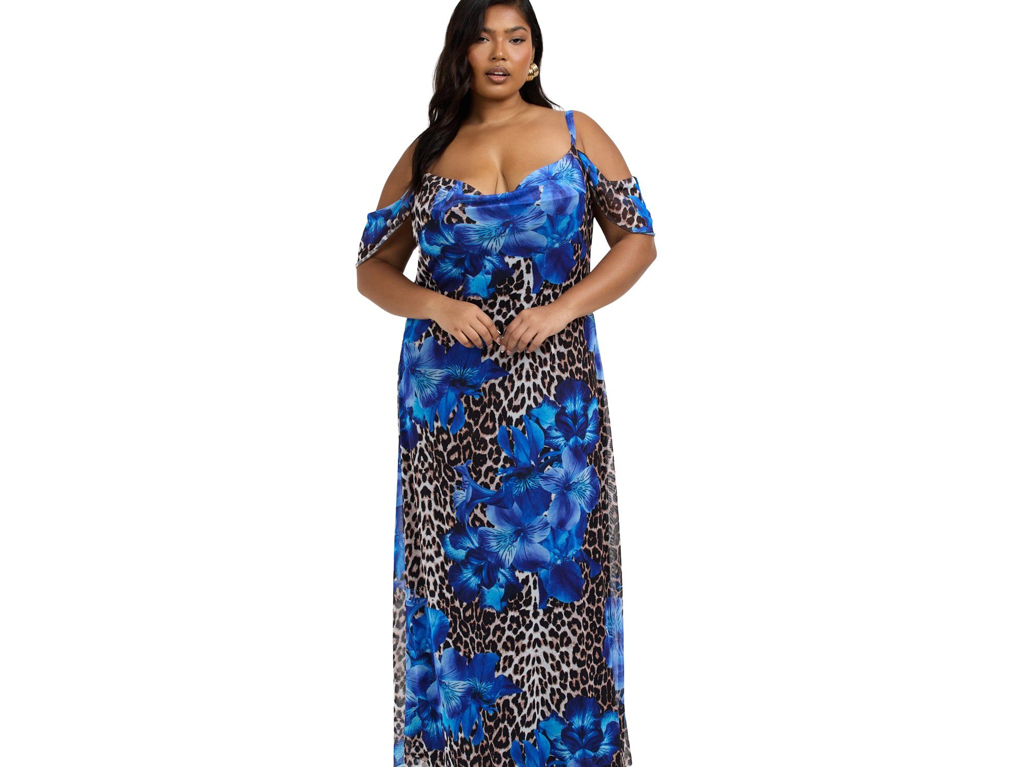 Leopard Print and Floral Maxi Dress — Image 3