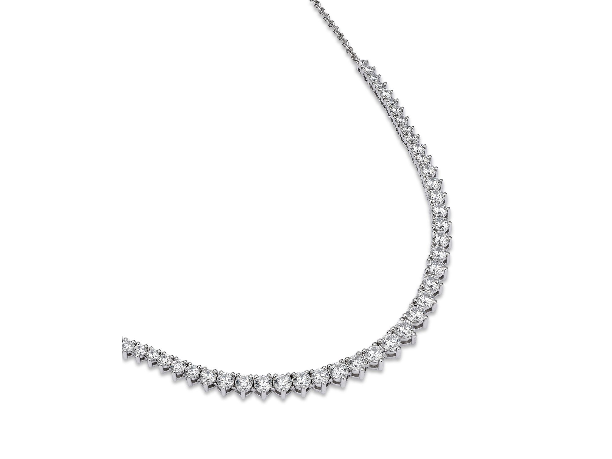 Graduated Diamond Necklace in 14K White Gold, 3.0 tcw — Image 3