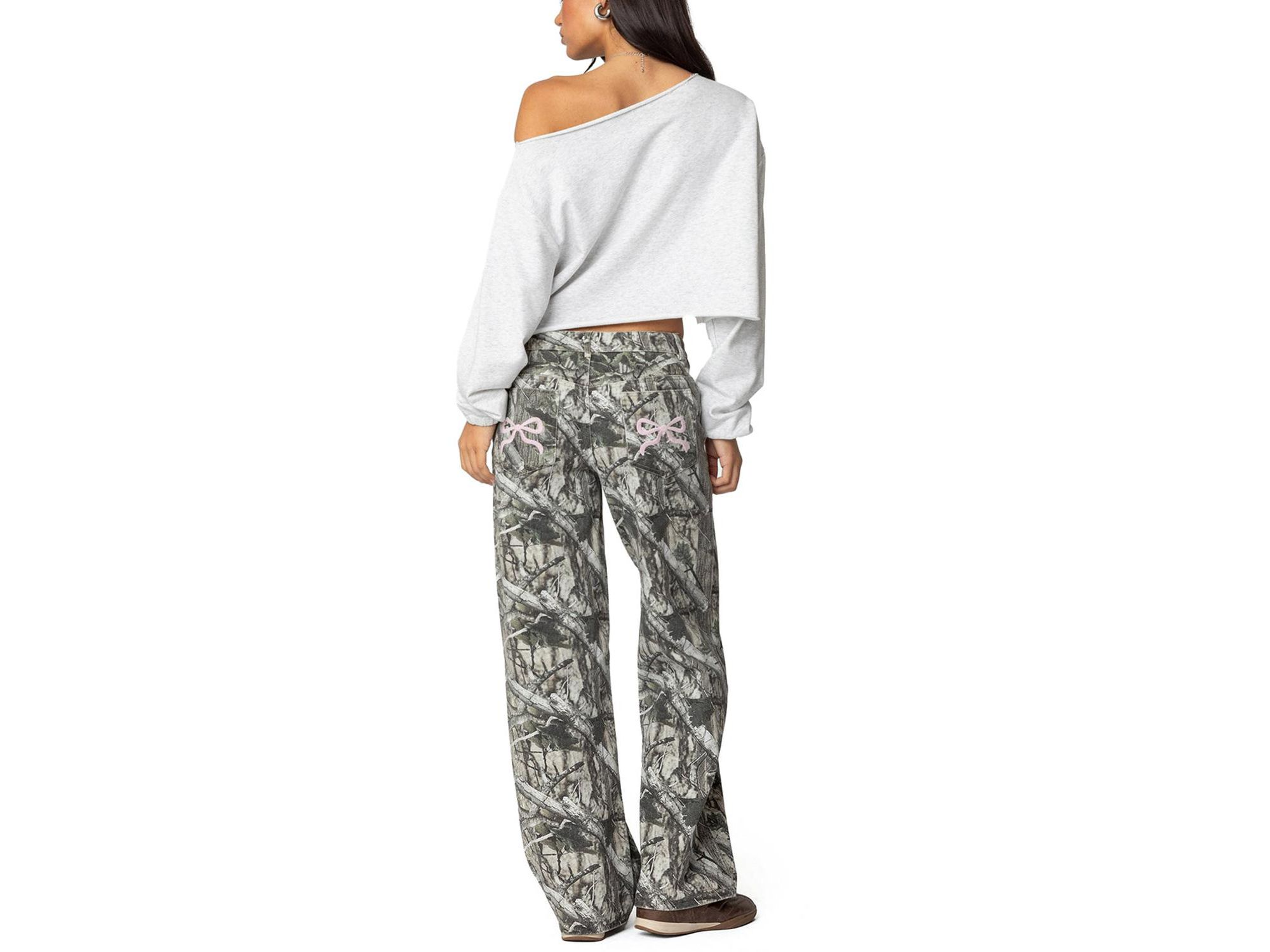 Camo & Bow Low Rise Jeans in Colored Wash — Image 3