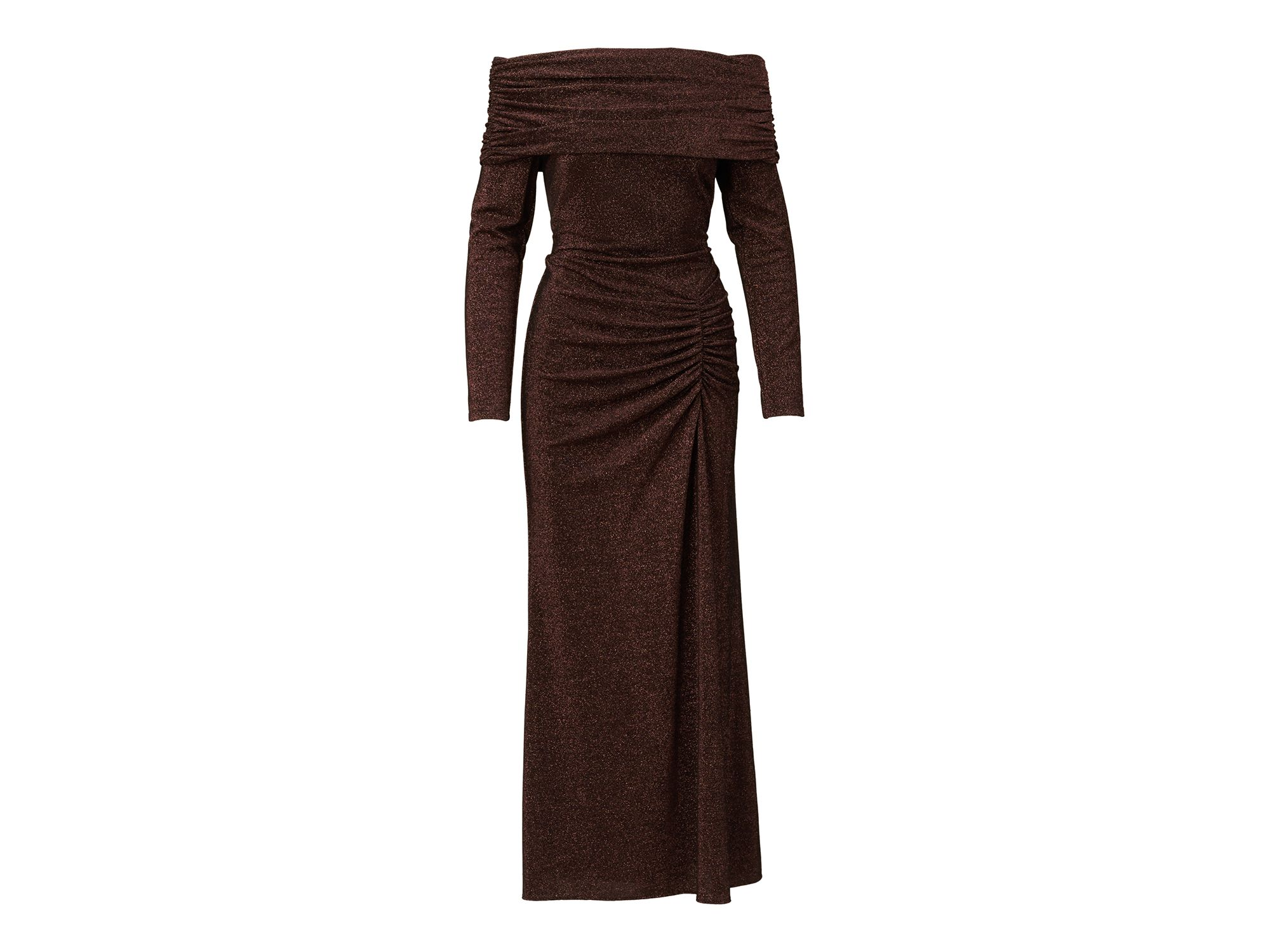 Metallic Knit Ruched Dress — Image 3