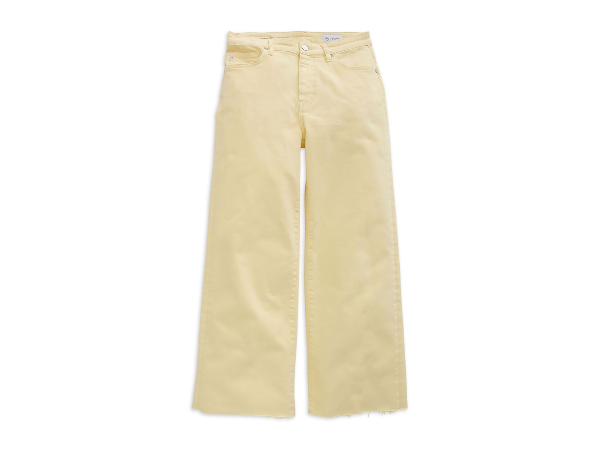 Saige High Rise Wide Leg Crop Jeans in Sunlight Yellow — Image 8