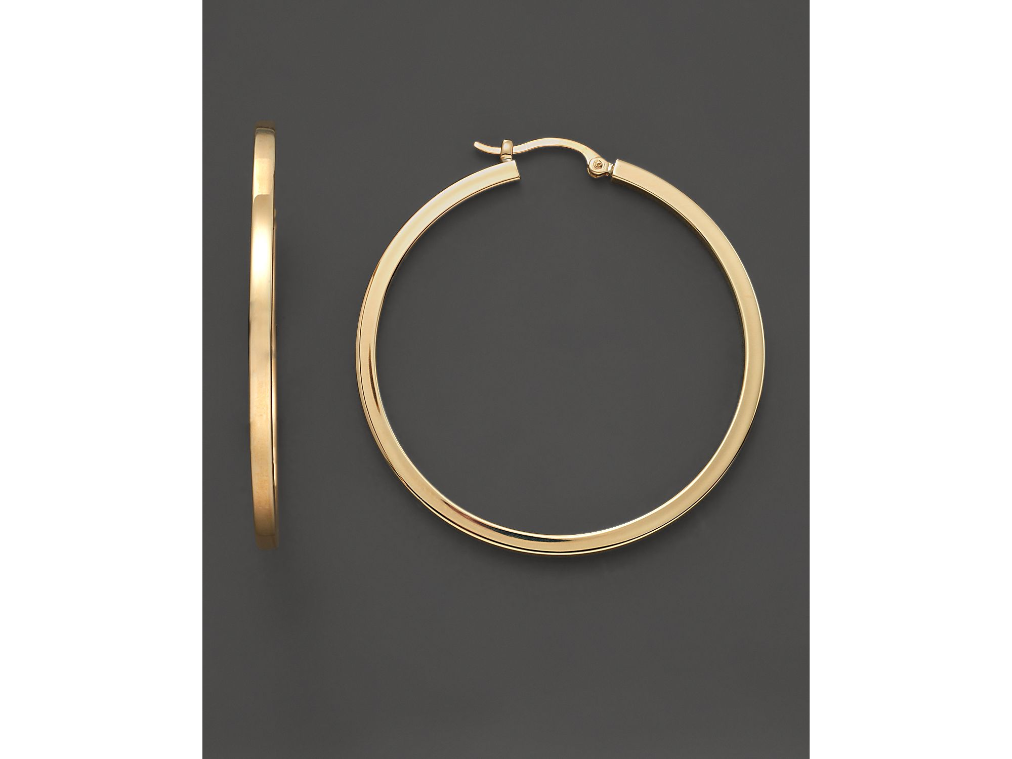 14K Yellow Gold Extra Large Hoop Earrings — Image 3