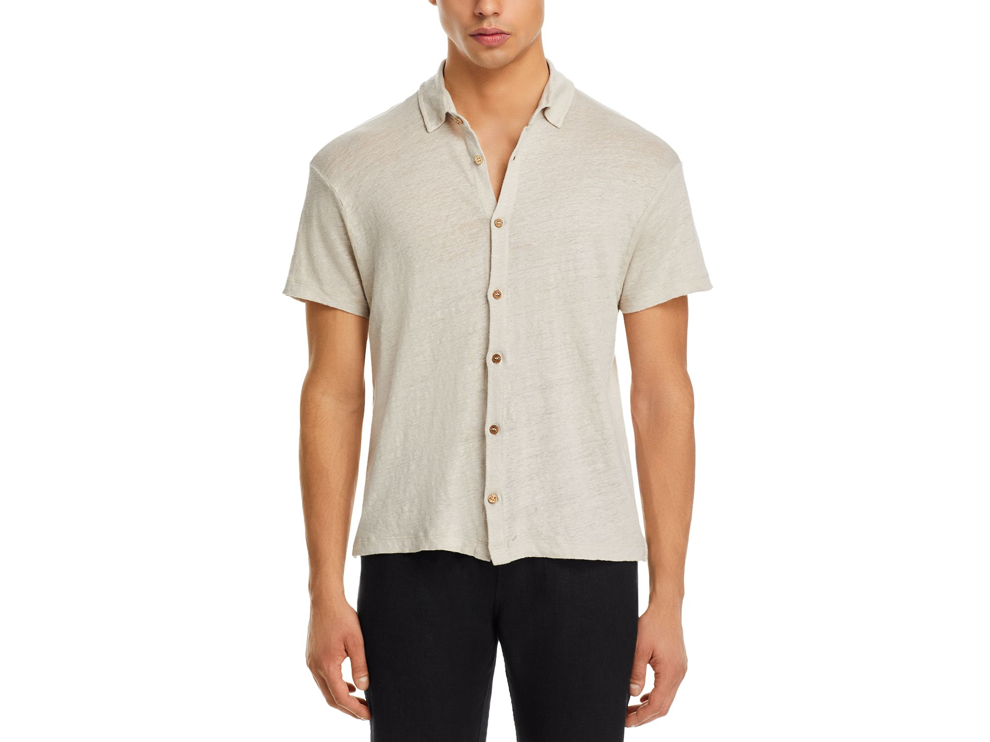 Ola Linen Knit Regular Fit Button Down Shirt — Image 5