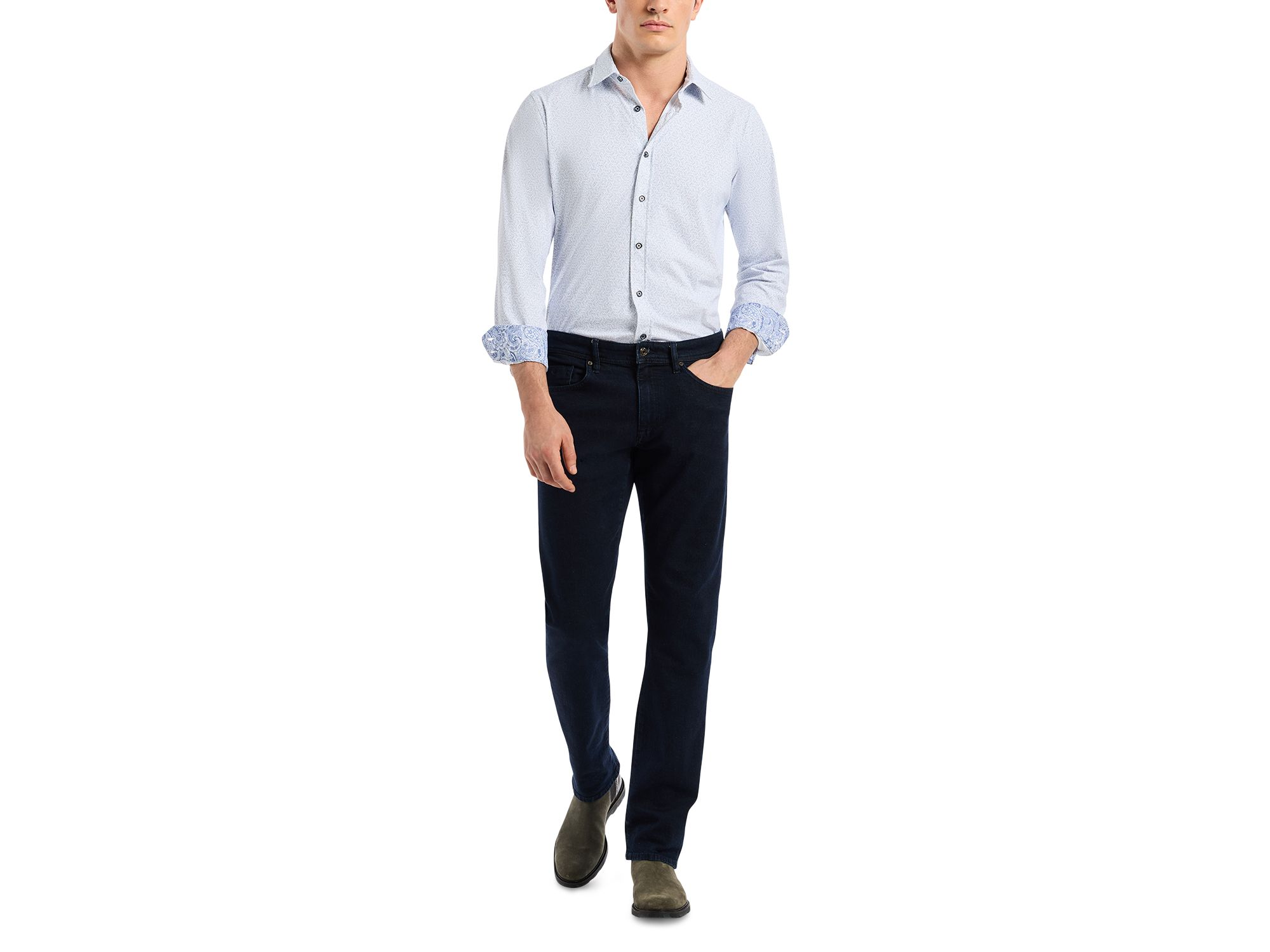 Asterik Knit Button Down Shirt — Image 7