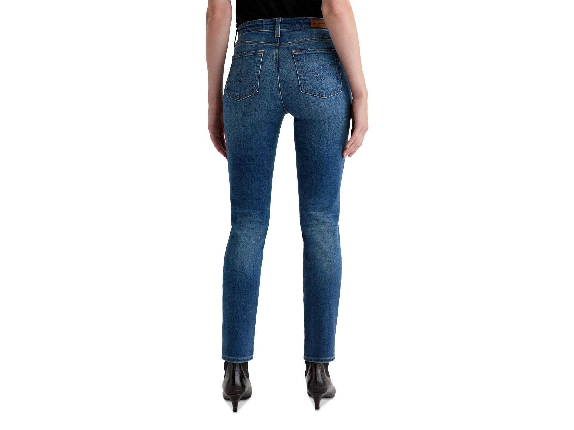 Mari Mid Rise Slim Straight Leg Jeans in 12 Years Assumption — Image 6