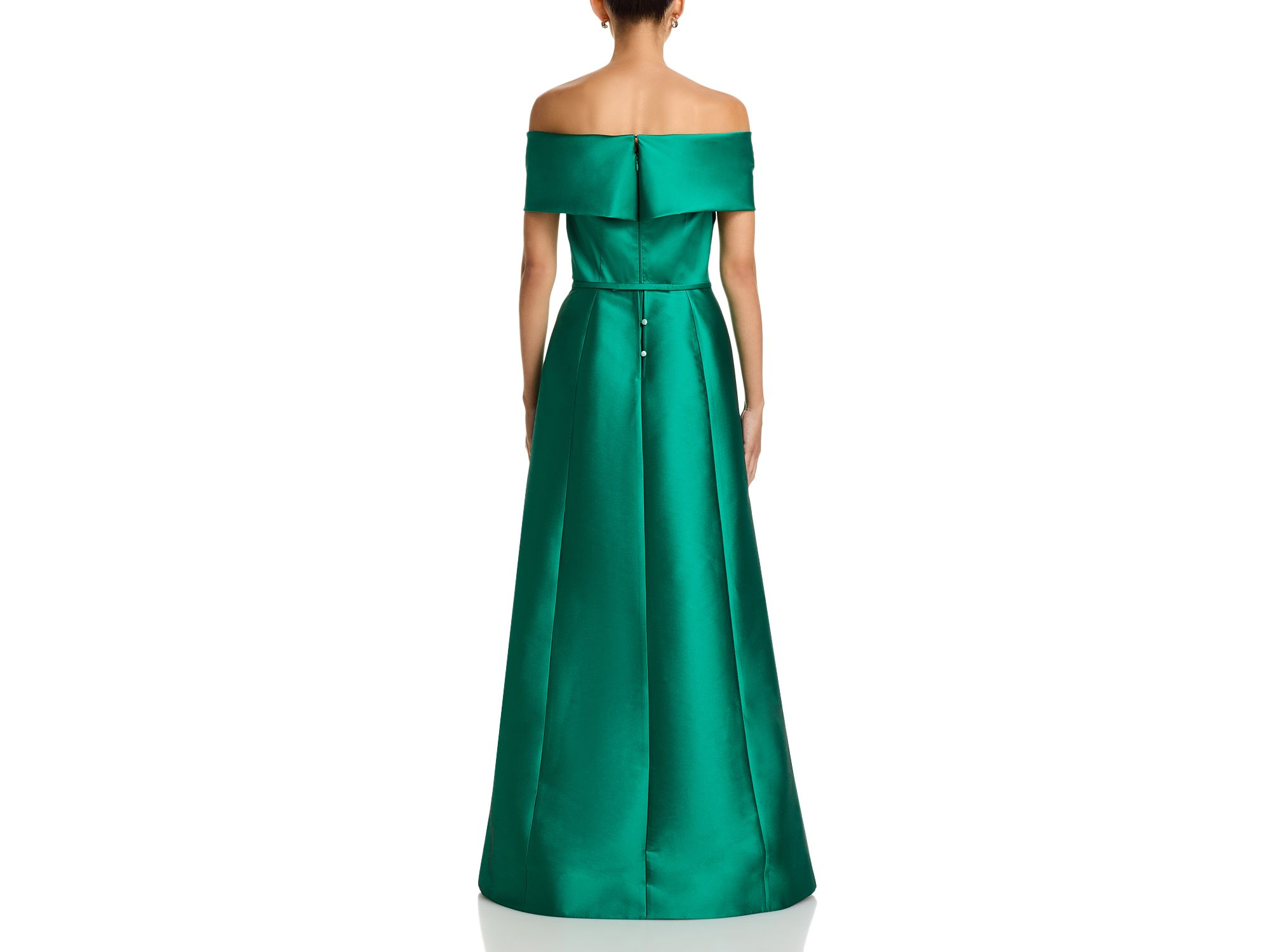 Stretch Mikado Off Shoulder Twist Front Gown — Image 3