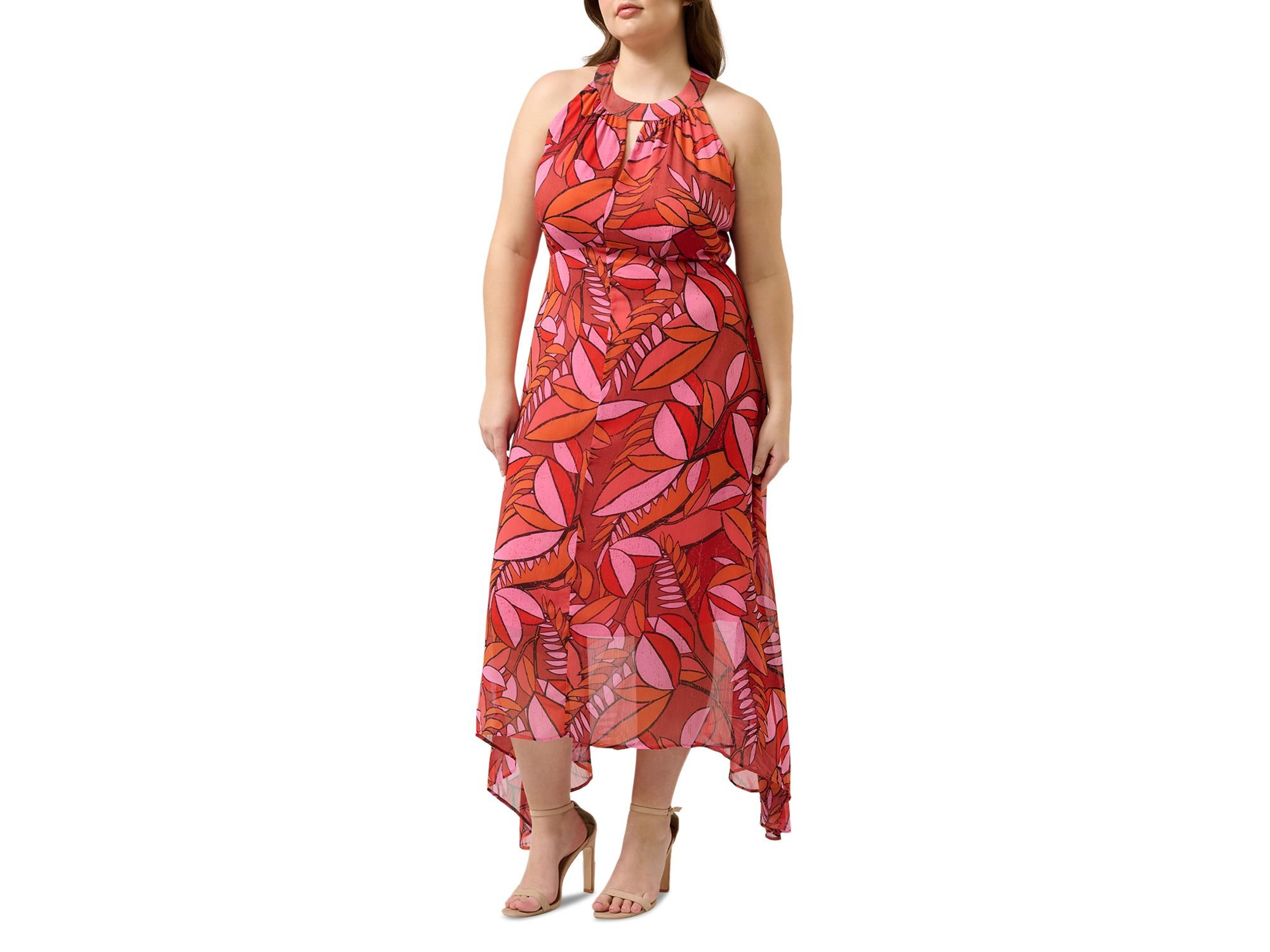 Plus Aster Halter Neck High Low Dress — Image 4