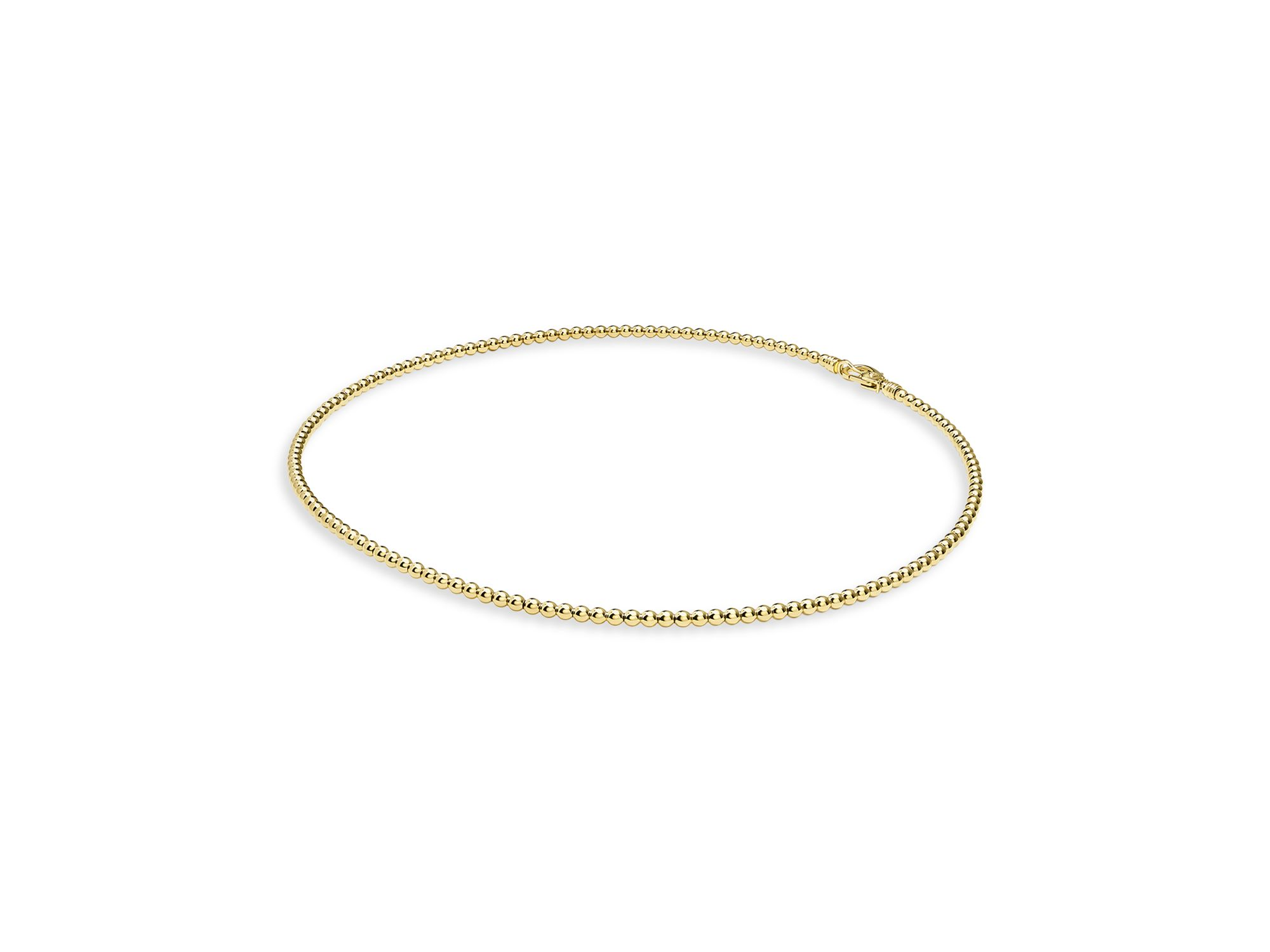 18K Yellow Gold Caviar Gold Beaded Collar Necklace, 18" — Image 4