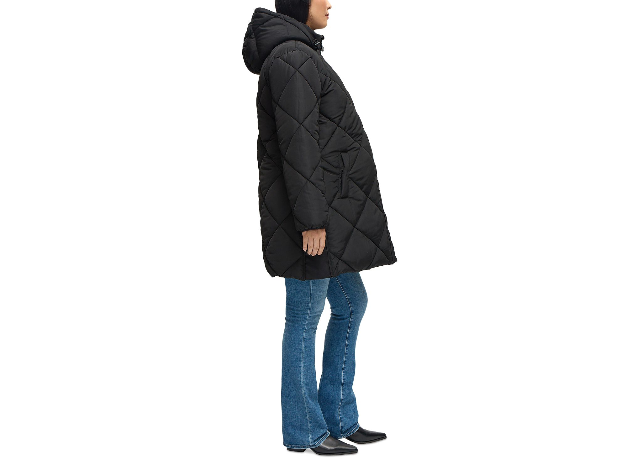 Longline Puffer Maternity Coat — Image 5
