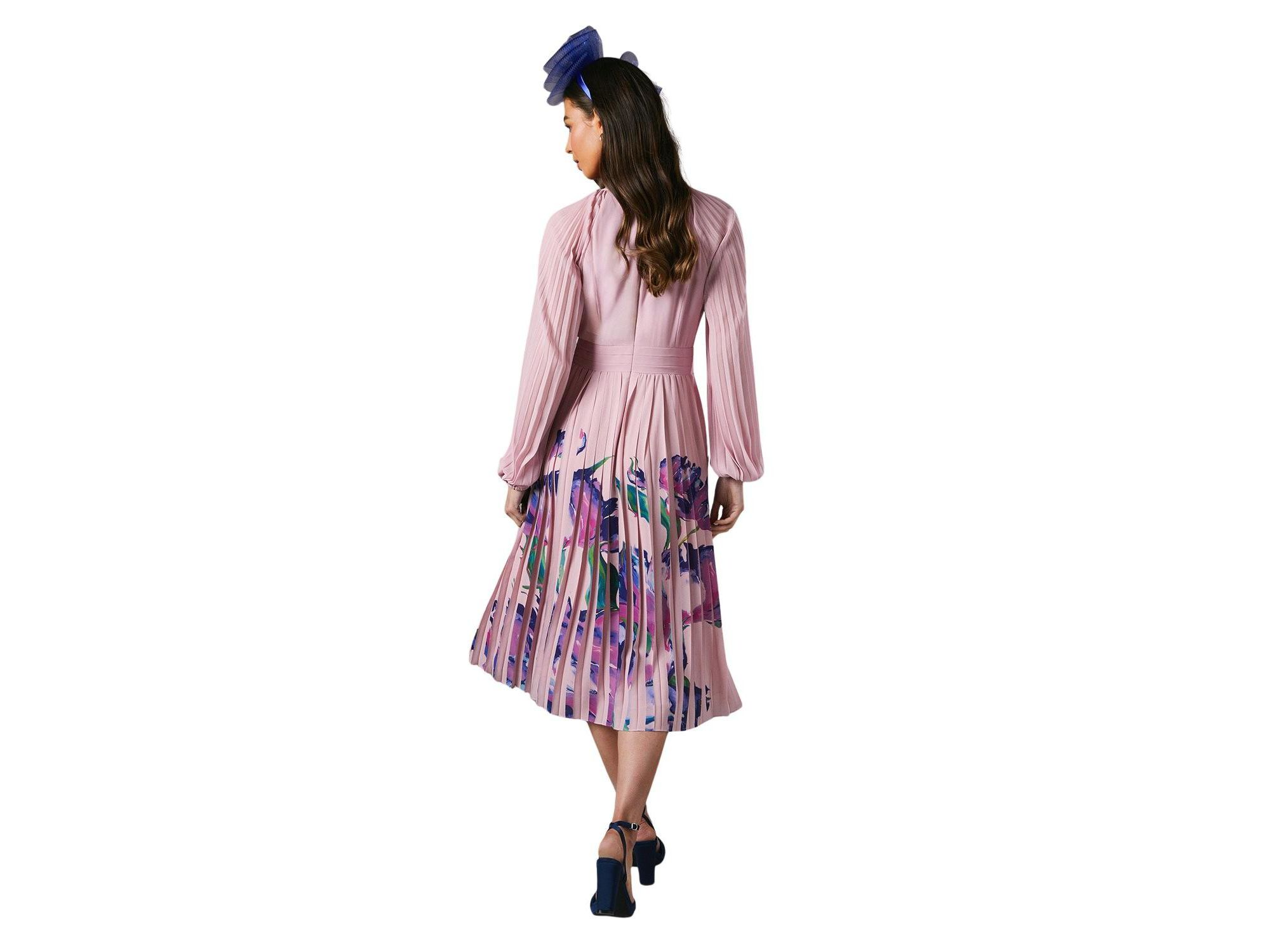 Placement Print Pleat Dress — Image 4