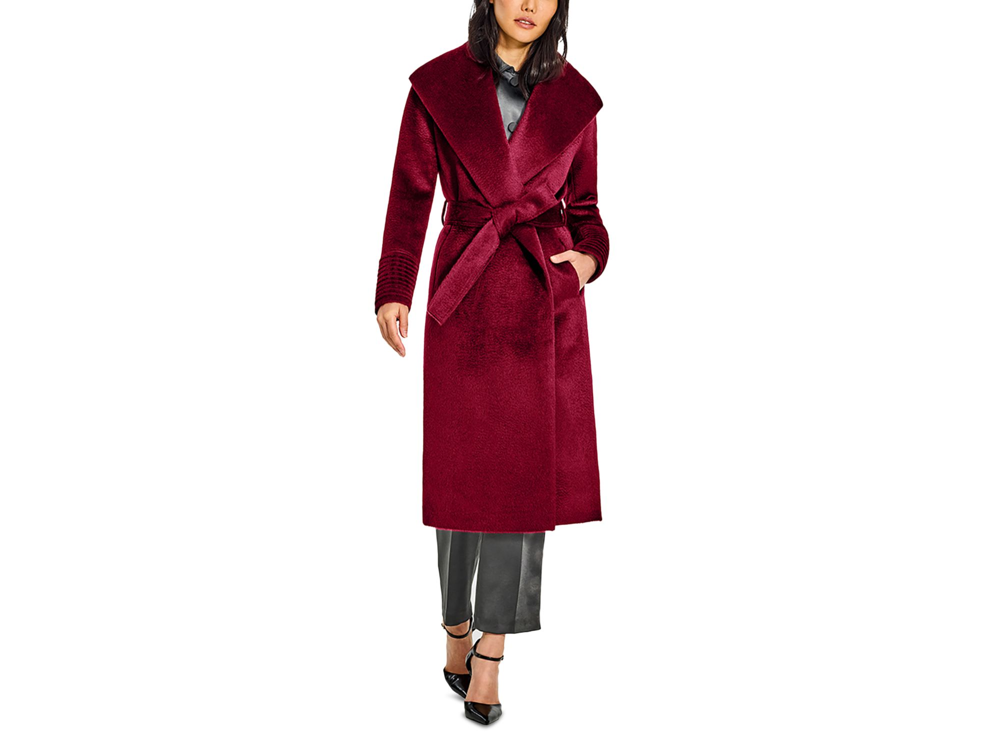 Suri Shawl Collar Long Wrap Coat - Image 1