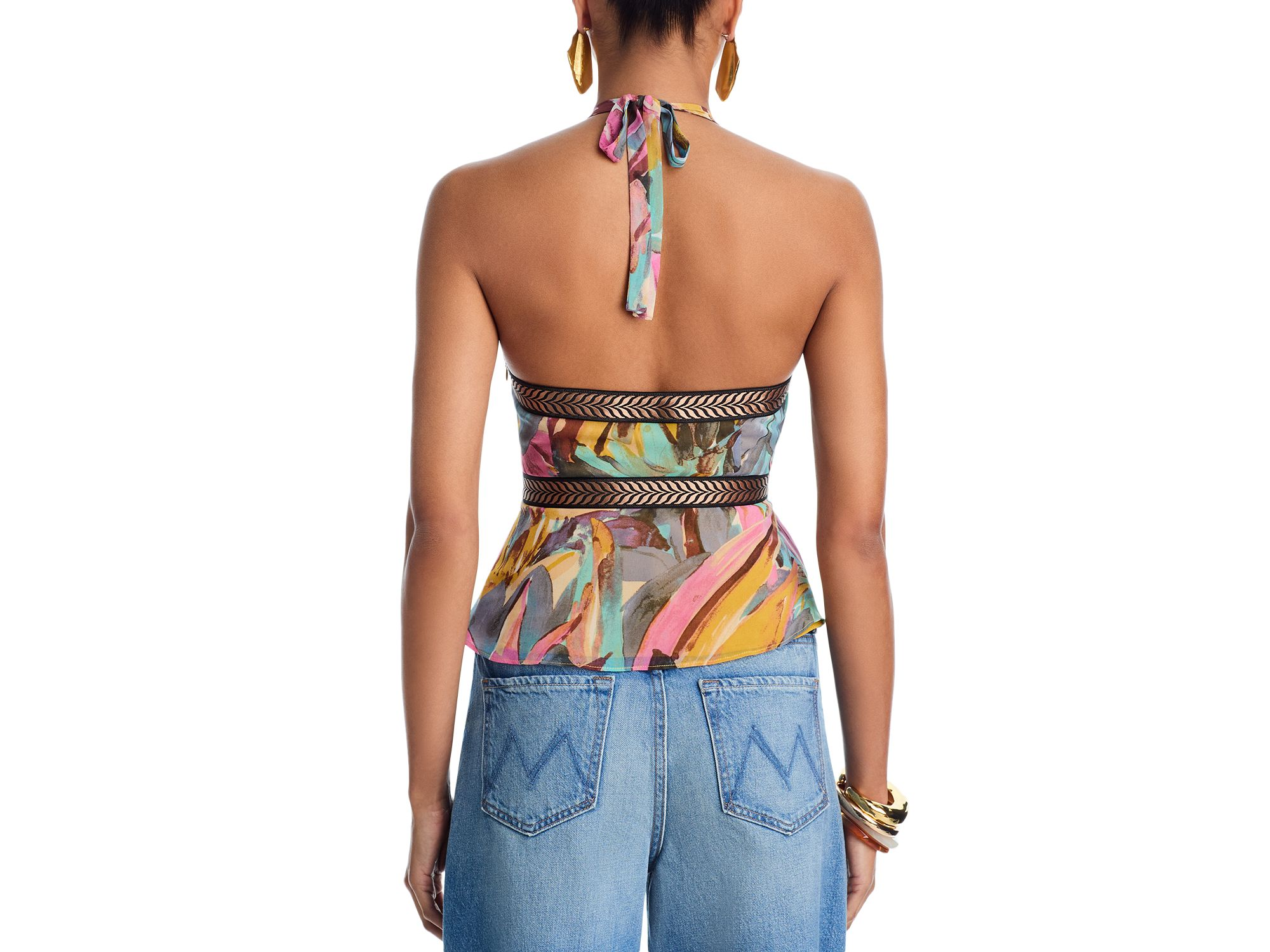Abstract Twist Front Sleeveless Tank Top - Exclusive — Image 3