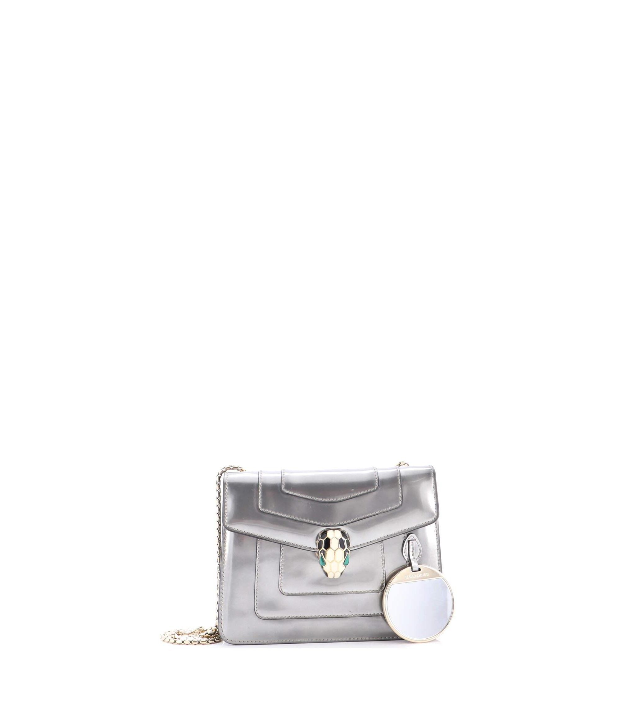 Small Serpenti Forever Square Shoulder Bag Metallic Leather — Image 5