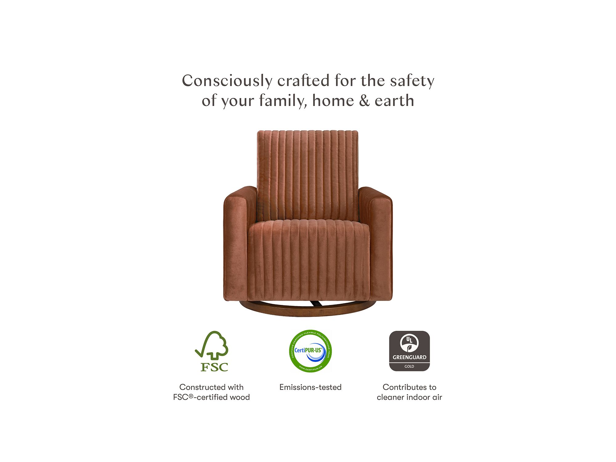 Poe Velvet Channeled Swivel Glider — Image 10