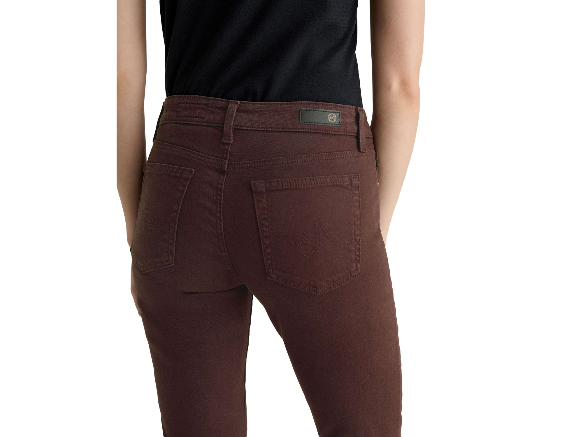 Mari Mid Rise Slim Straight Jeans in Coffee Bean — Image 3