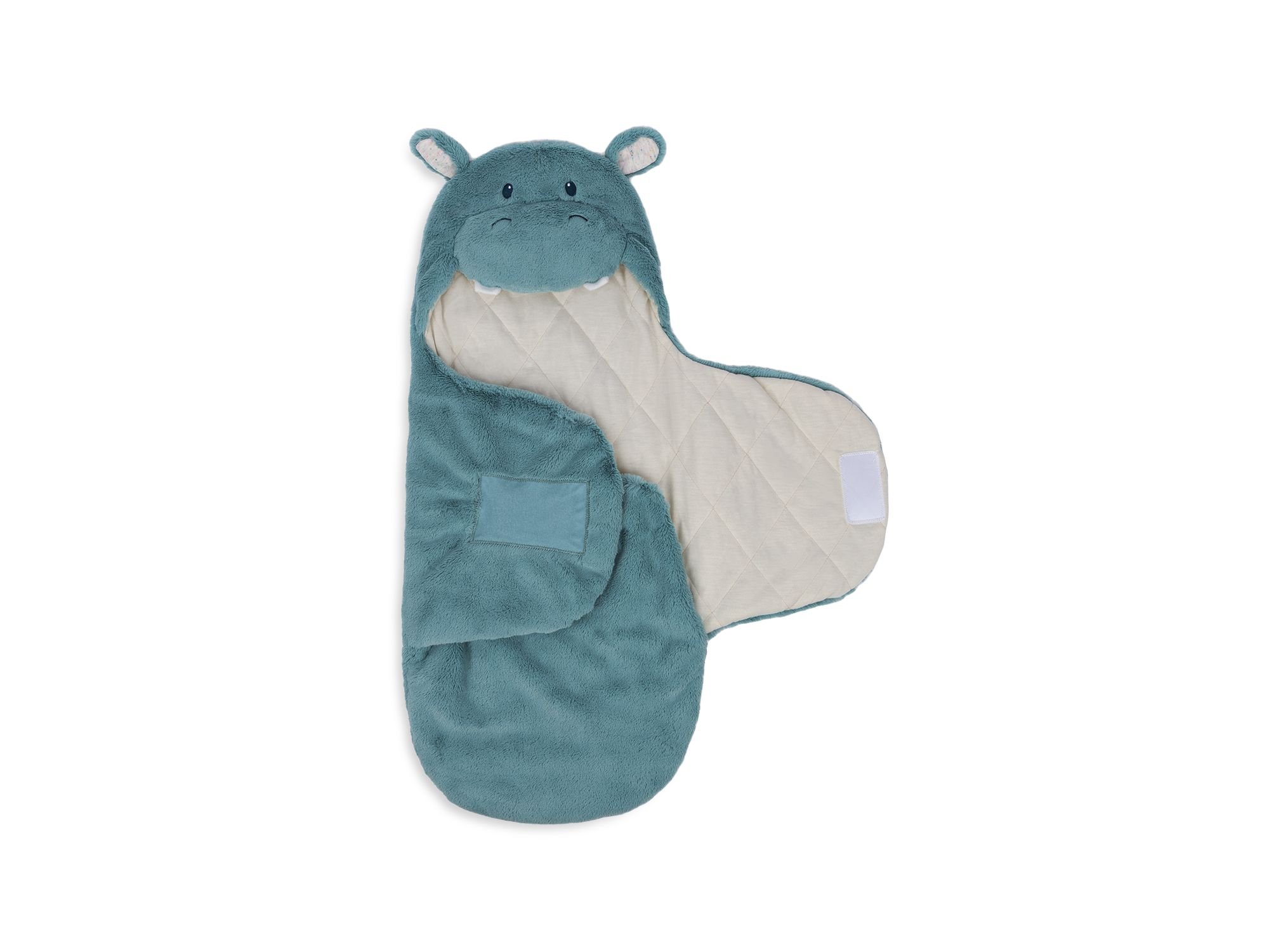 Baby GUND Oh So Snuggly Hippo Plush Hooded Baby Blanket Wrap for Newborns, 26" — Image 5