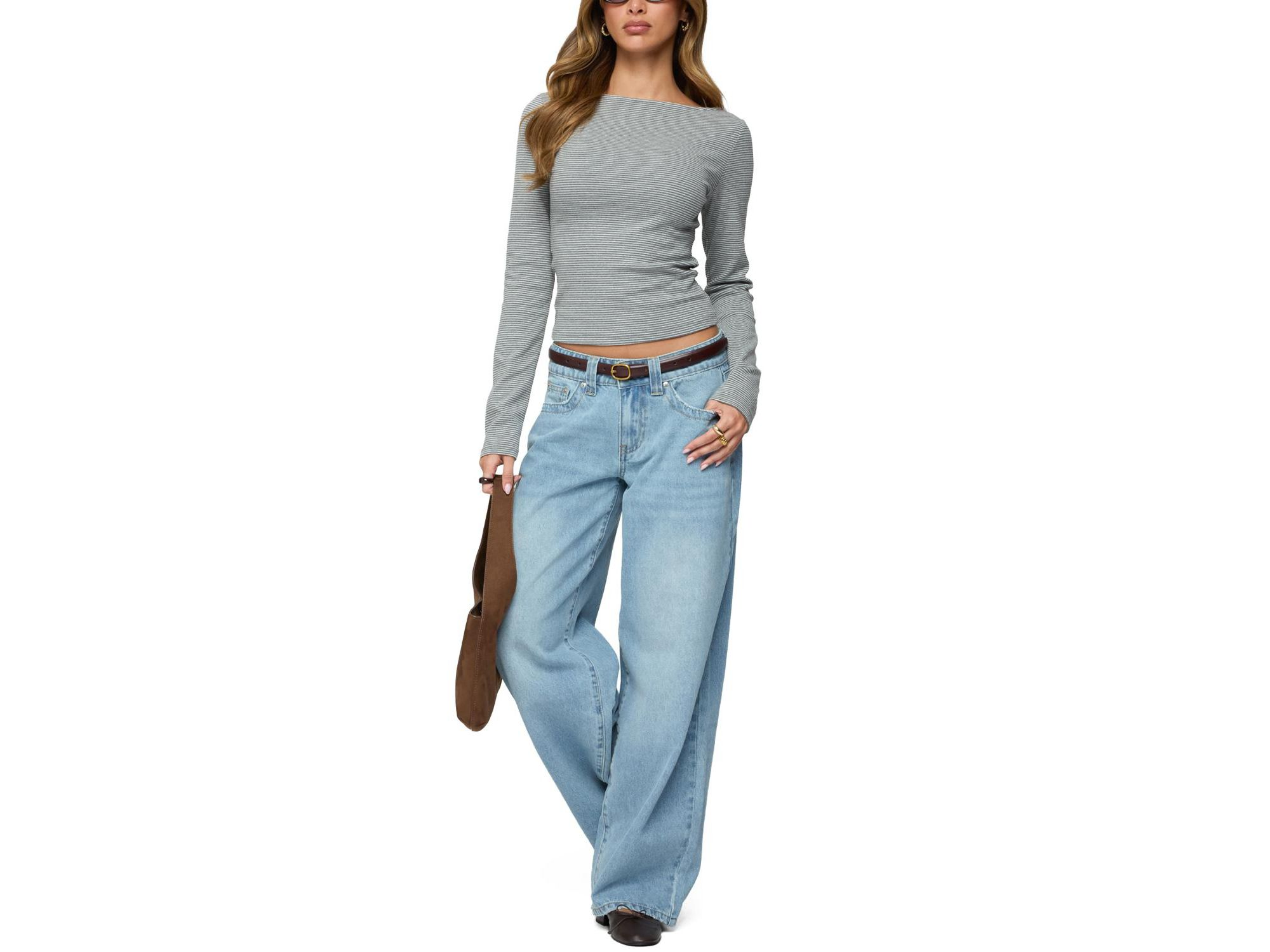 Loria Striped Boat Neck Top — Image 4