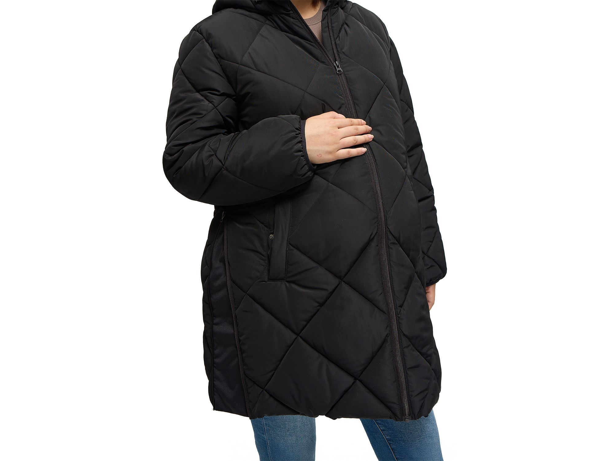 Longline Puffer Maternity Coat — Image 3