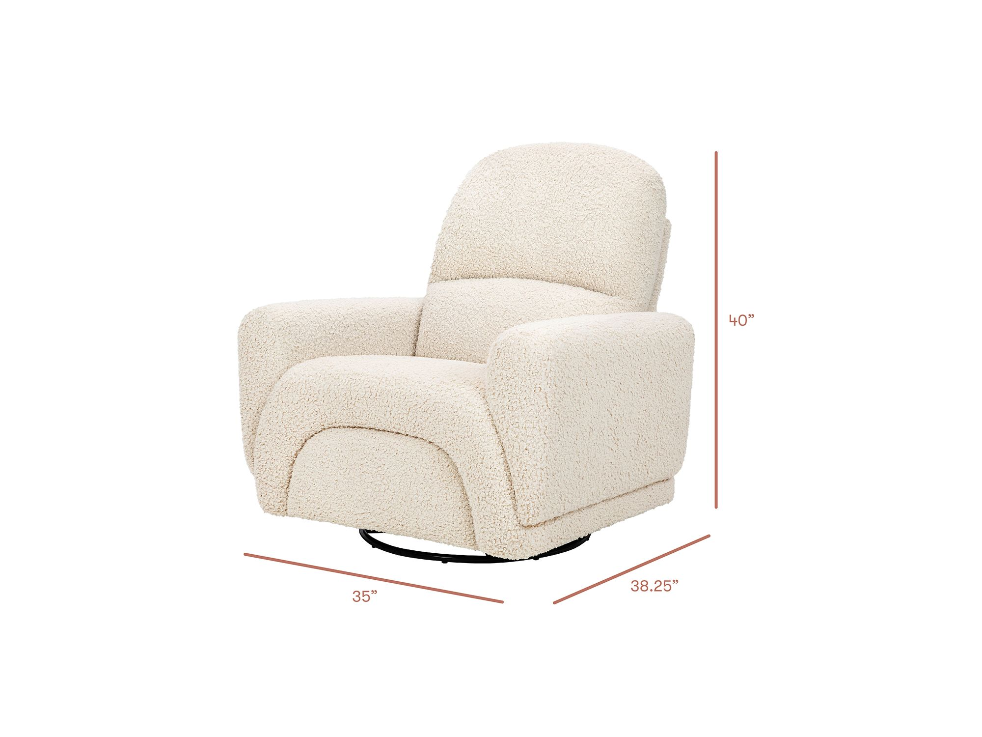 Rainbow Recliner and Swivel Glider in Teddy Loop — Image 10
