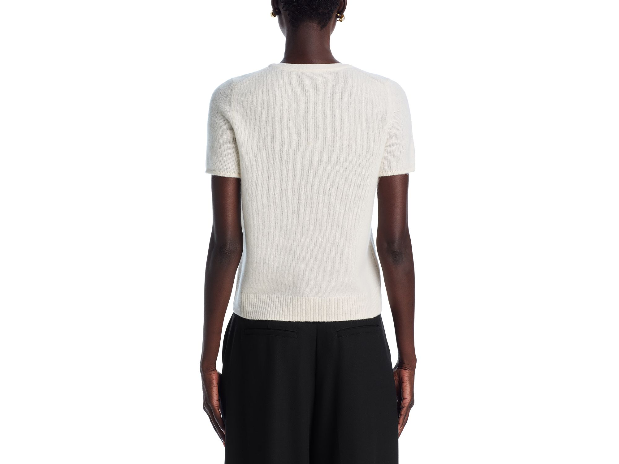 100% Cashmere Short Sleeve Shell Top - Exclusive — Image 4