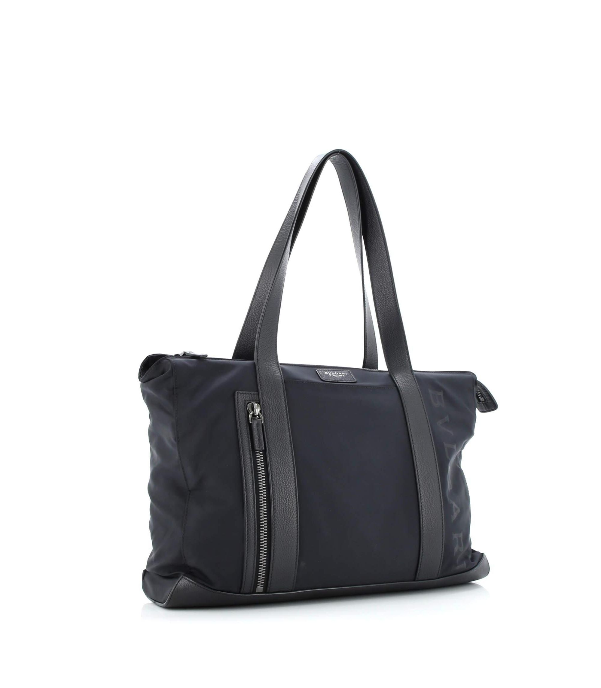 Medium Fragment Zip Tote Nylon with Leather — Image 3