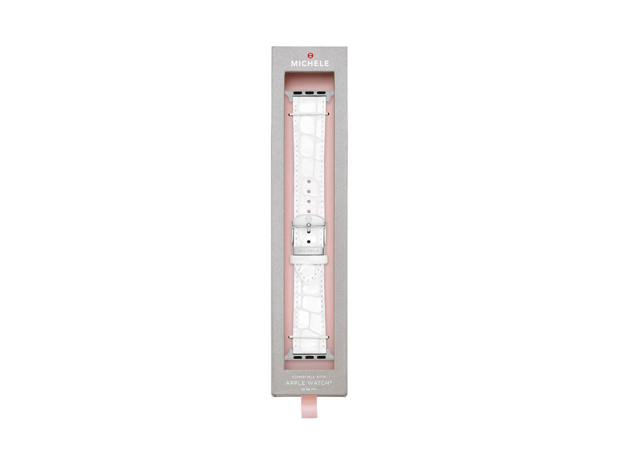 White Leather Bracelet Band for Apple Watch®, 38-49mm — Image 3