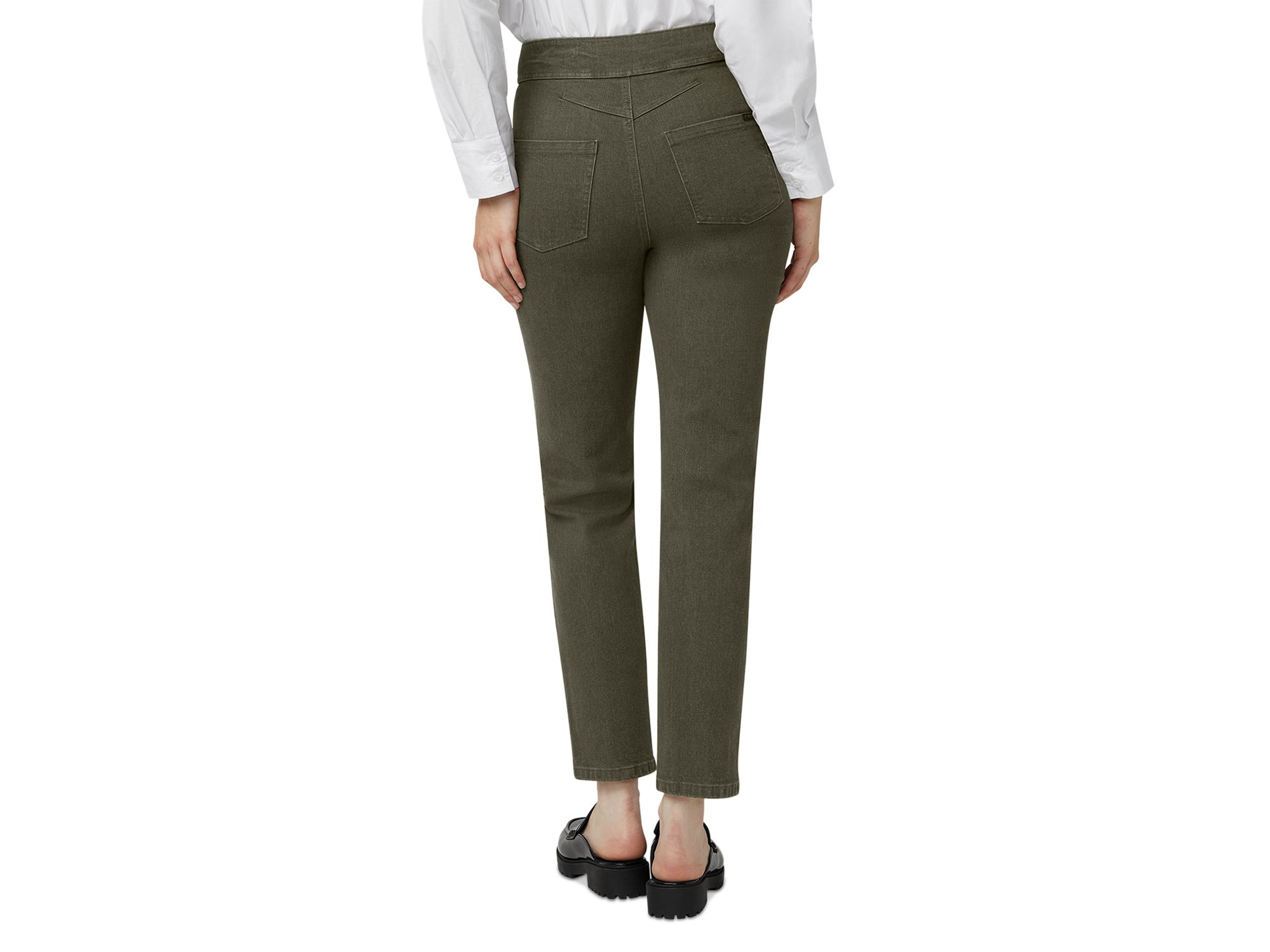 Mid Rise Straight Jeans in Olive Night — Image 5